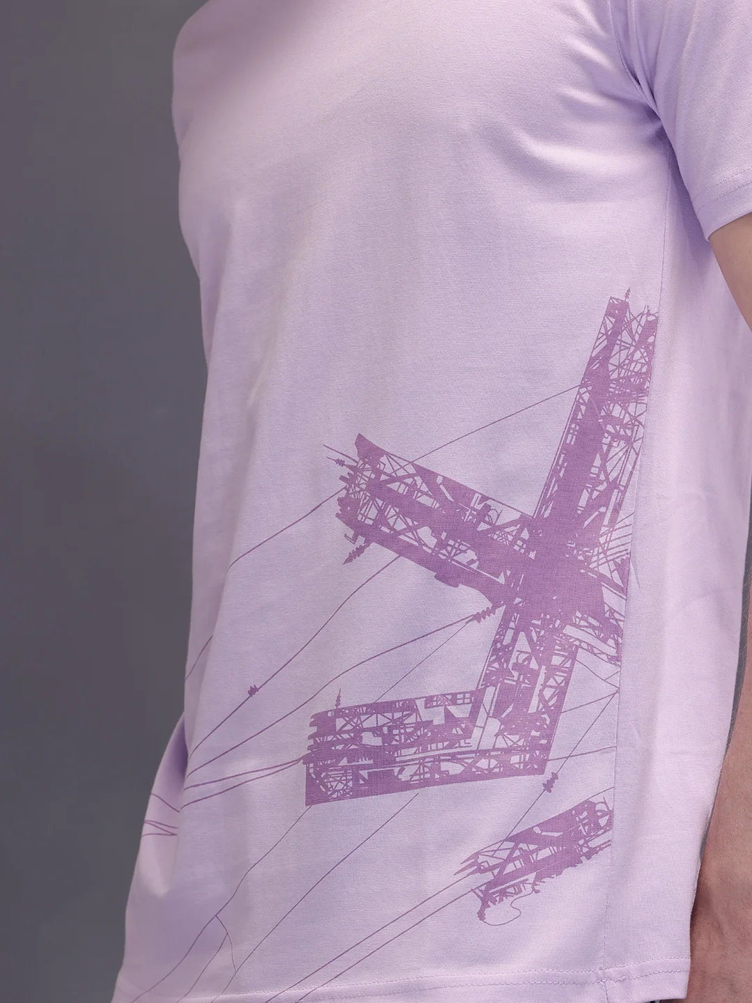 Logo Placement Printed T-Shirt | Lavender - Image 5