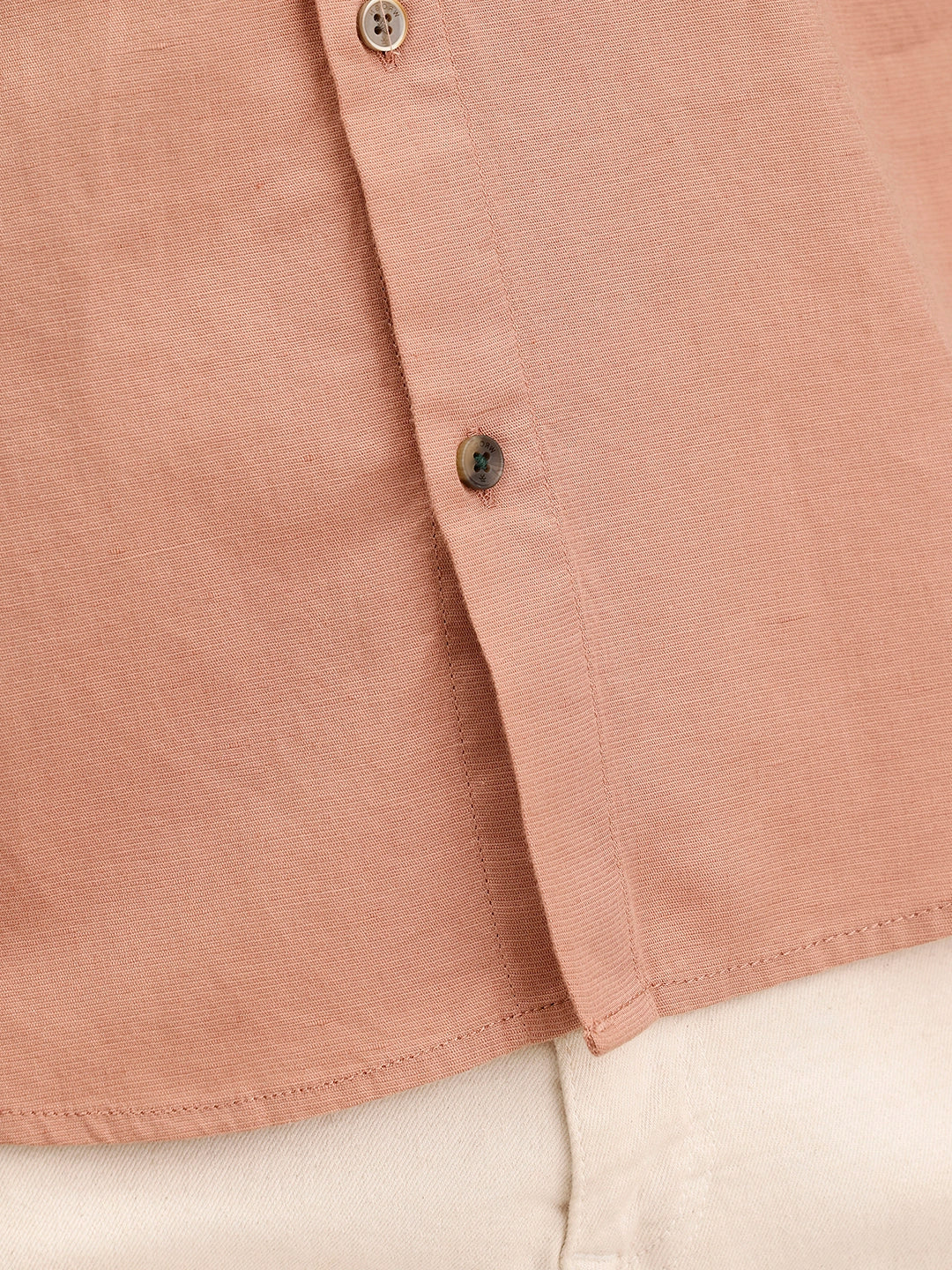 Linen Blend Premium Shirt In Slim Fit | Rust - Image 6