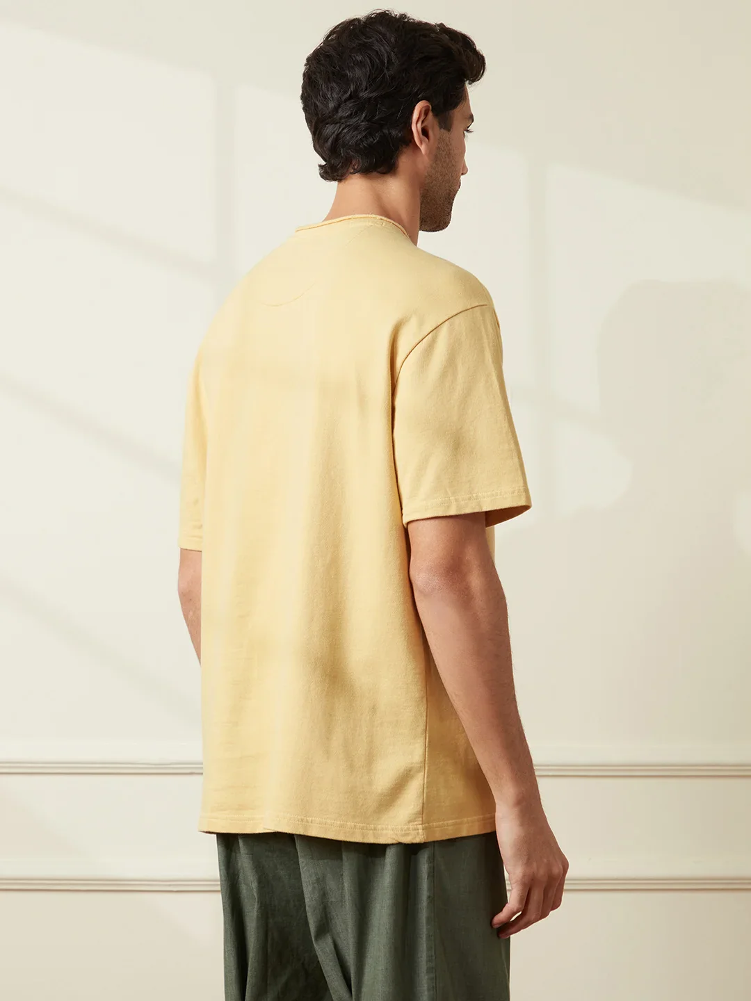 Heavy GSM Blur Logo T-Shirt | Khaki - Image 4