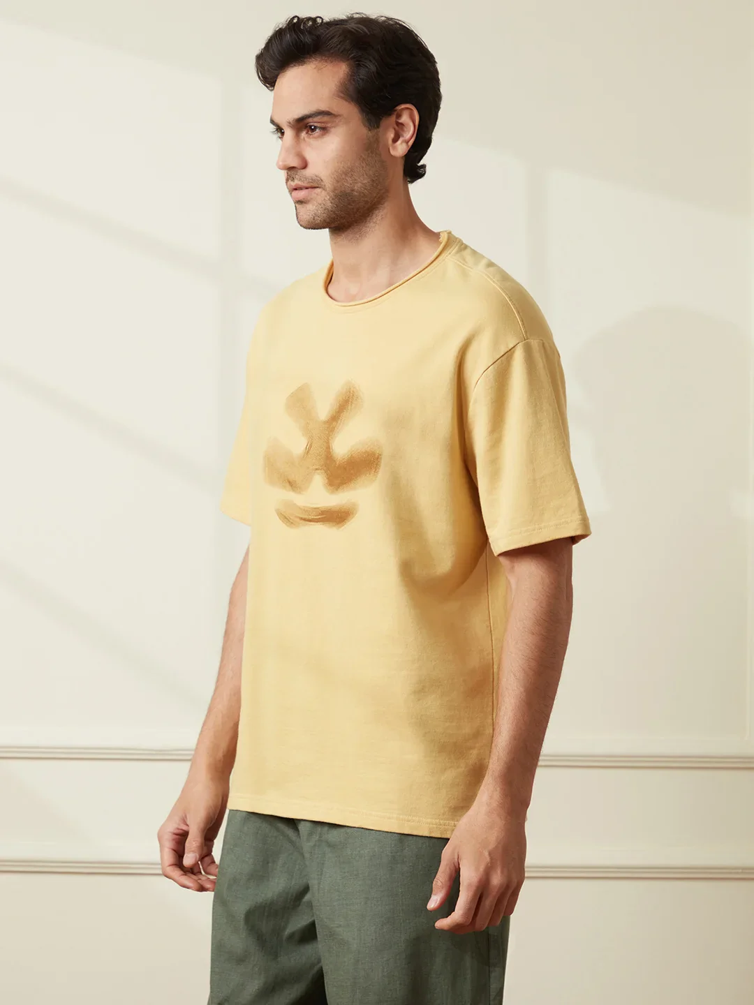 Heavy GSM Blur Logo T-Shirt | Khaki - Image 5