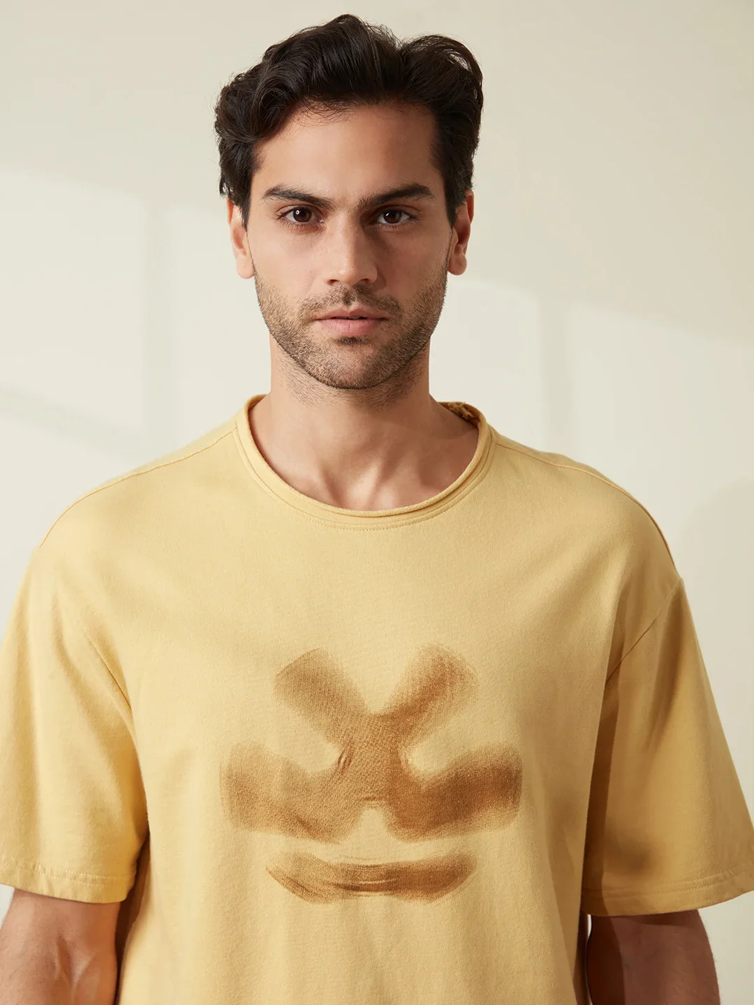 Heavy GSM Blur Logo T-Shirt | Khaki - Image 6