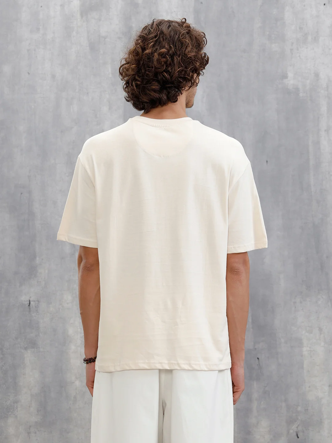 Logo Placement Printed T-Shirt | Beige - Image 3