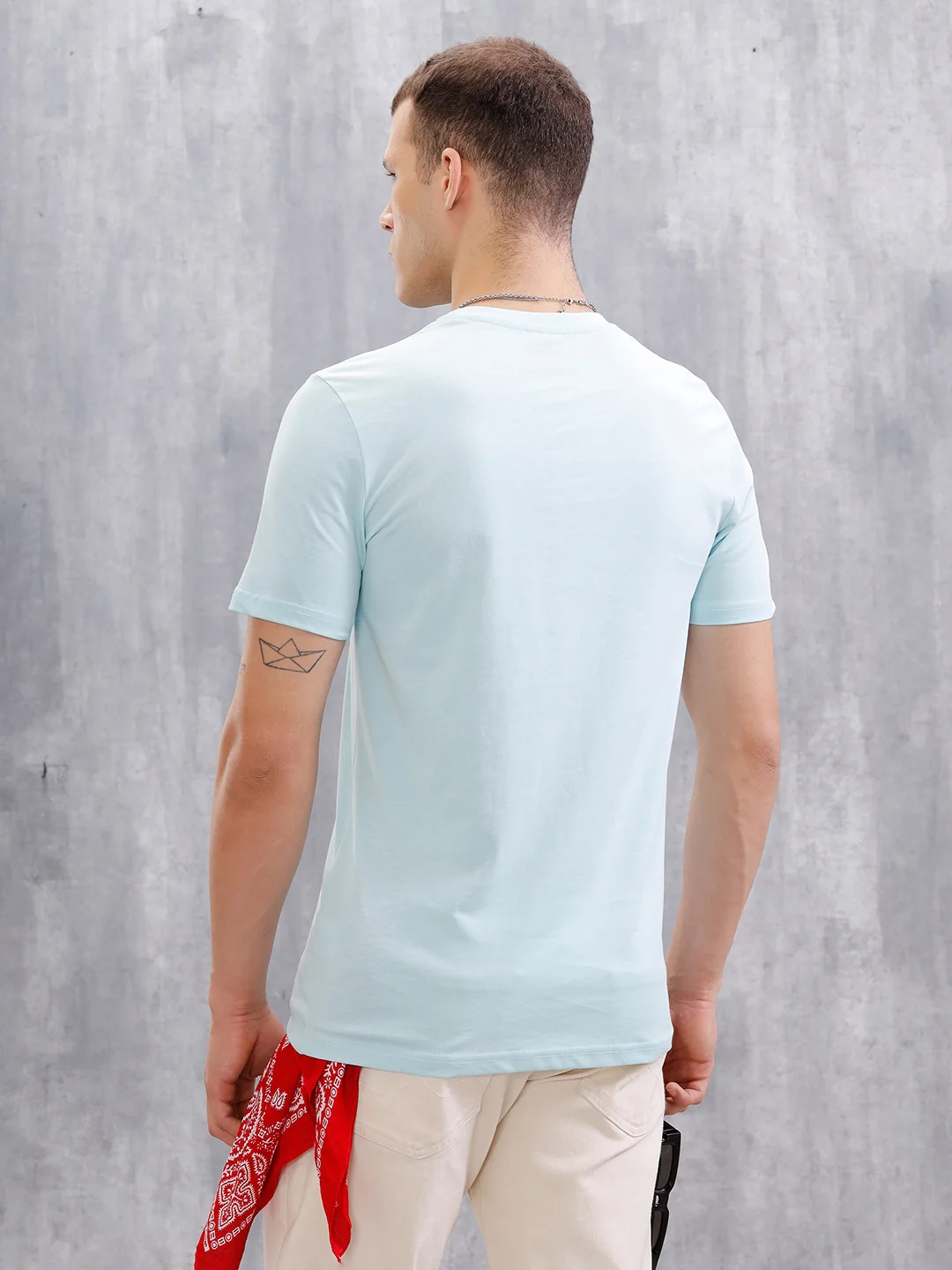 Logo Placement Printed T-Shirt | Blue - Image 3
