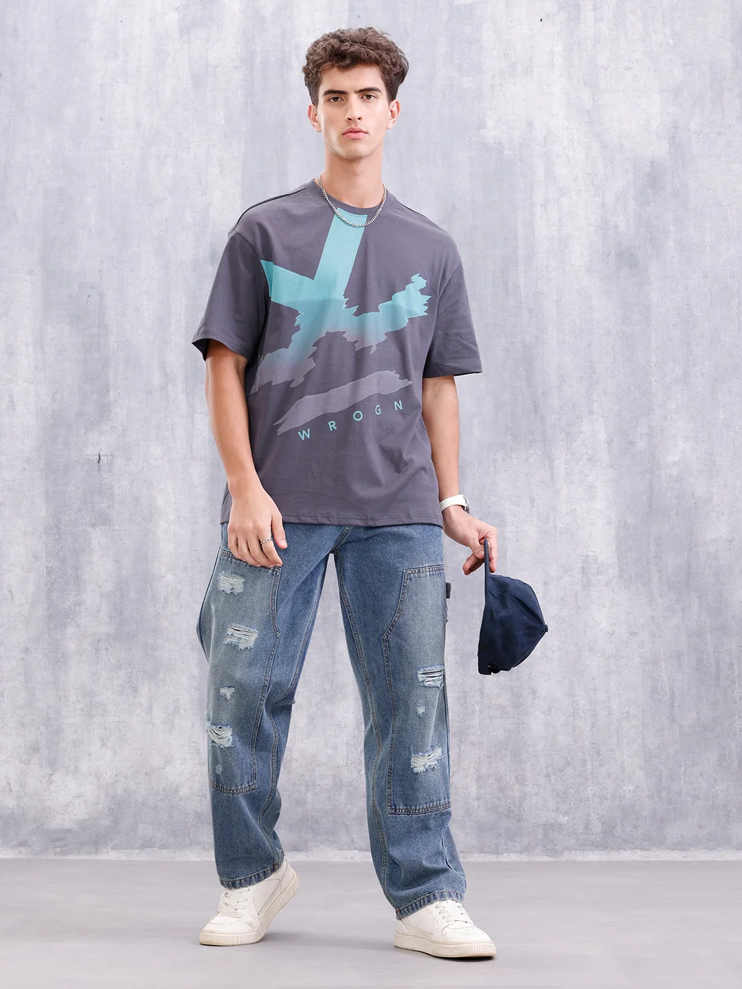Logo Placement Printed T-Shirt | Dark Grey - Image 2