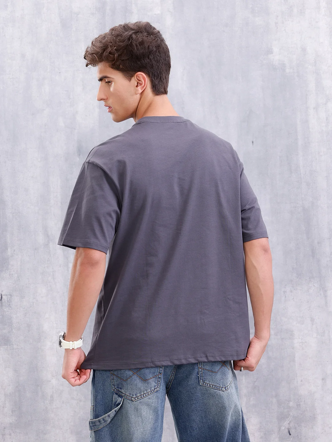 Logo Placement Printed T-Shirt | Dark Grey - Image 3
