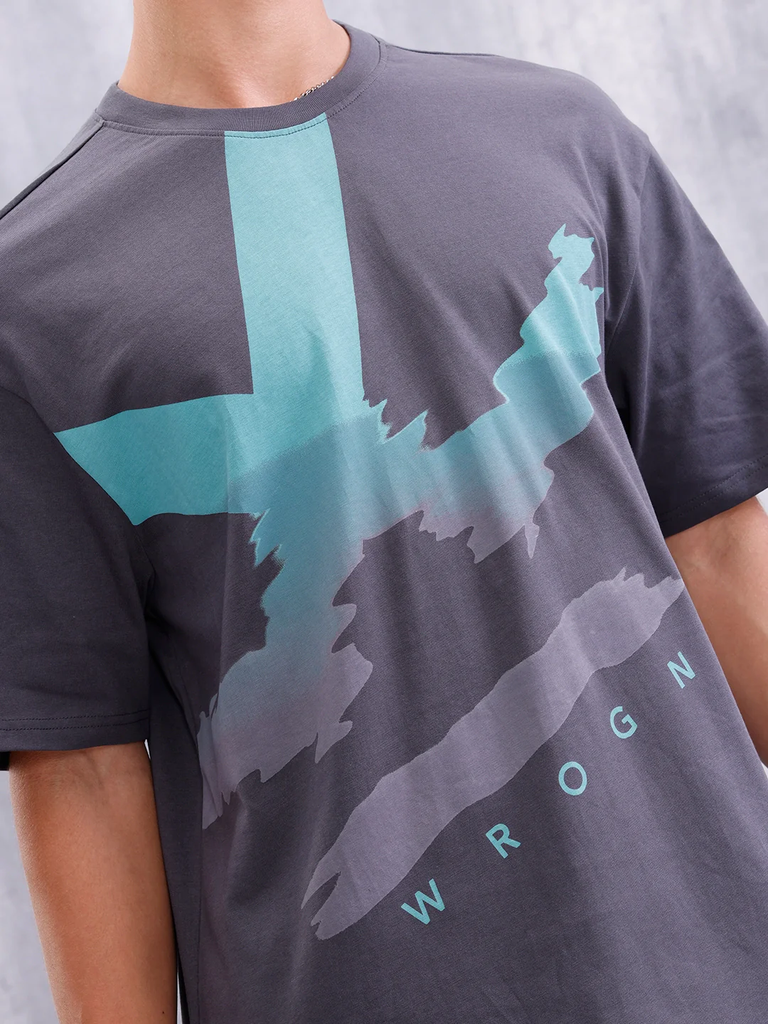 Logo Placement Printed T-Shirt | Dark Grey - Image 5