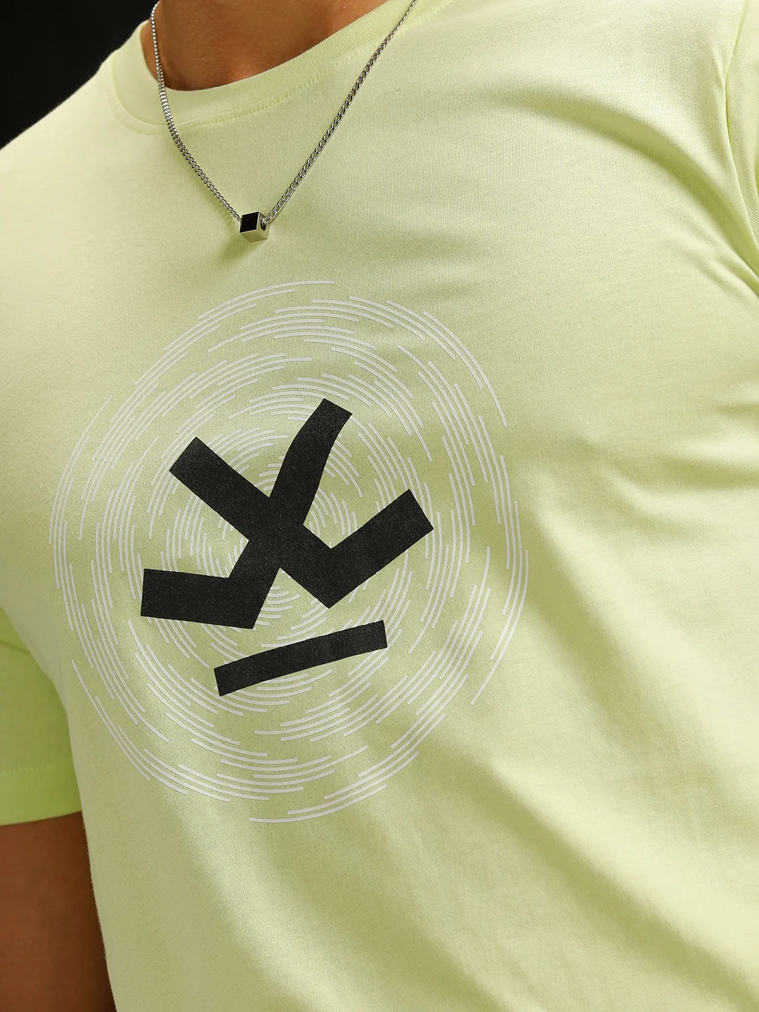 Logo Placement Printed T-Shirt | Green - Image 5