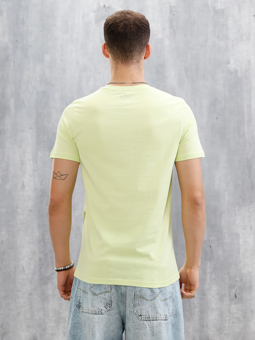 Logo Placement Printed T-Shirt | Light Green - Image 3