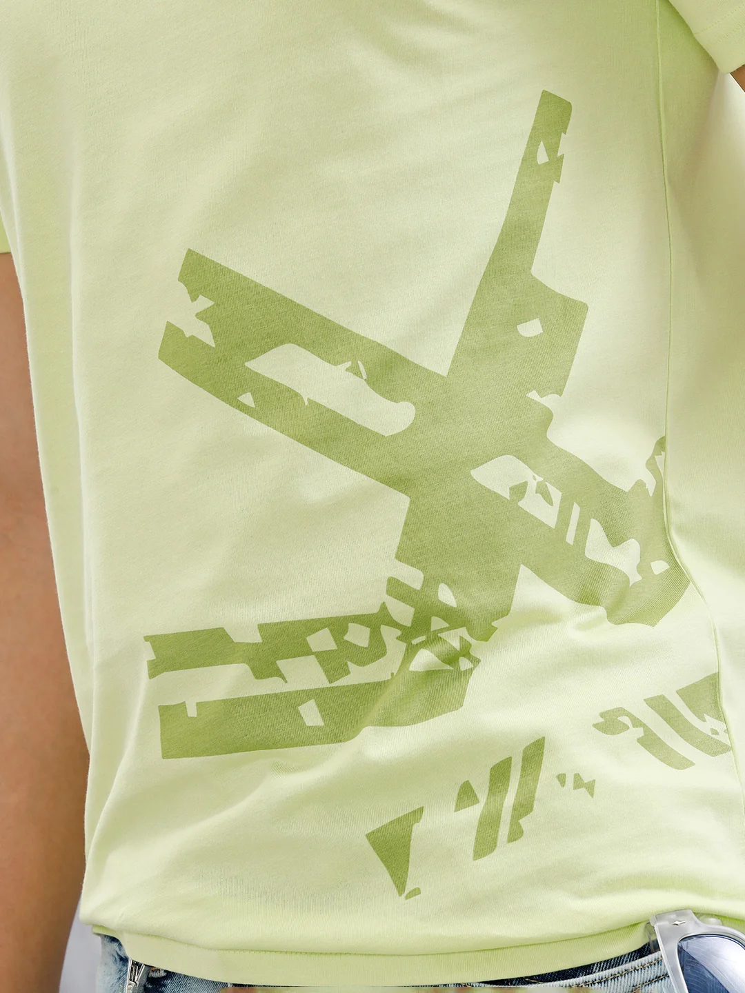 Logo Placement Printed T-Shirt | Light Green - Image 5