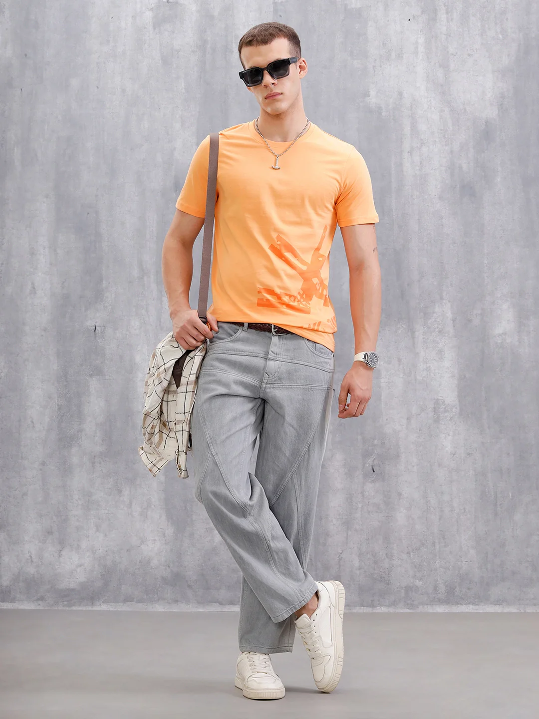 Logo Placement Printed T-Shirt | Orange - Image 2
