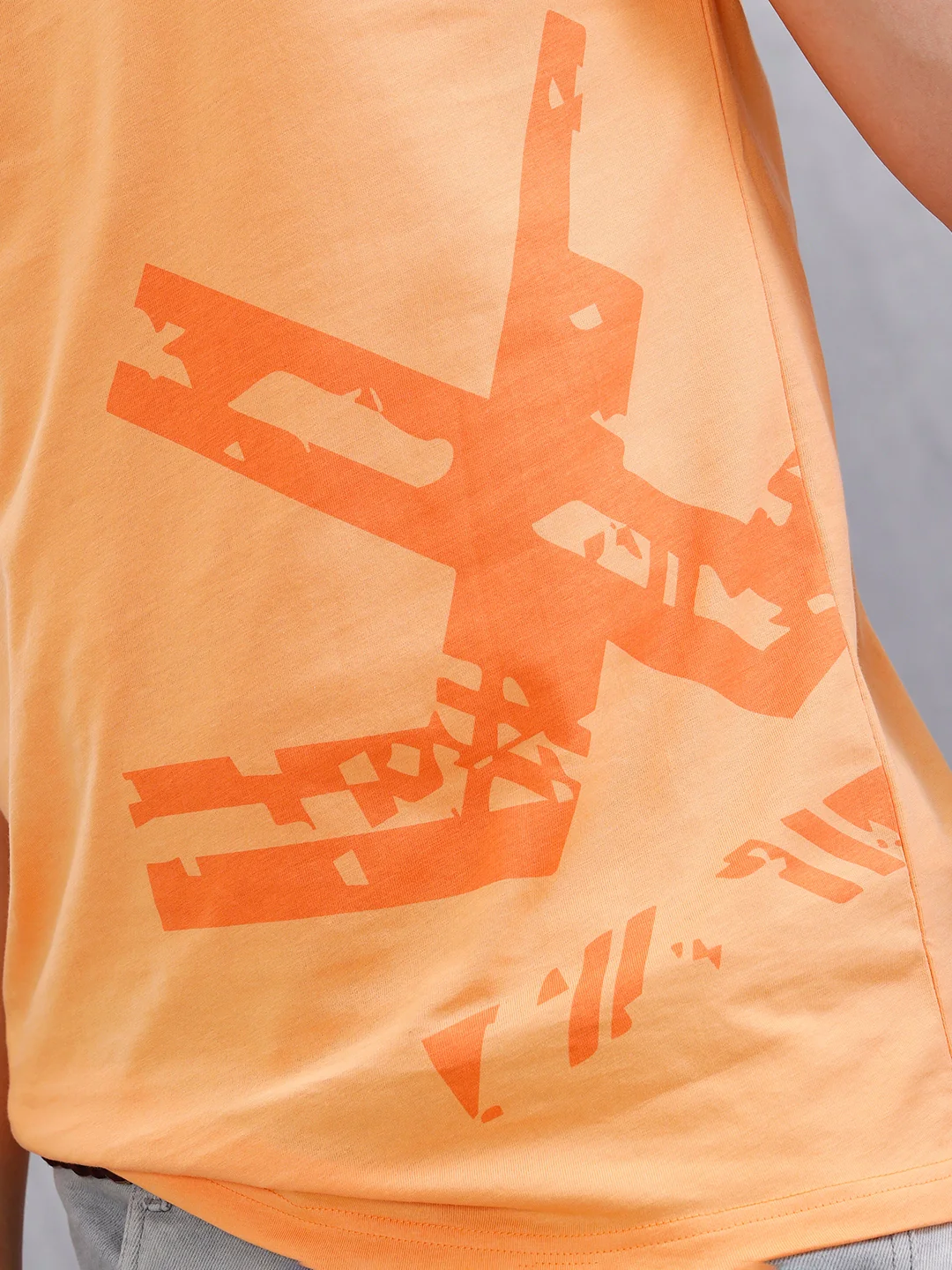 Logo Placement Printed T-Shirt | Orange - Image 5