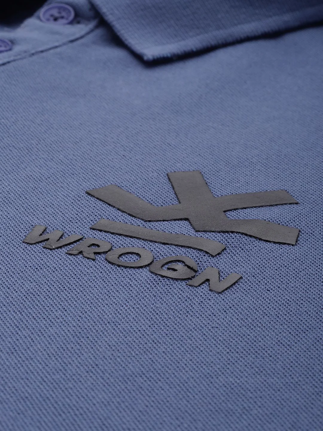 Logo Printed Blue Polo T-Shirt - Image 2
