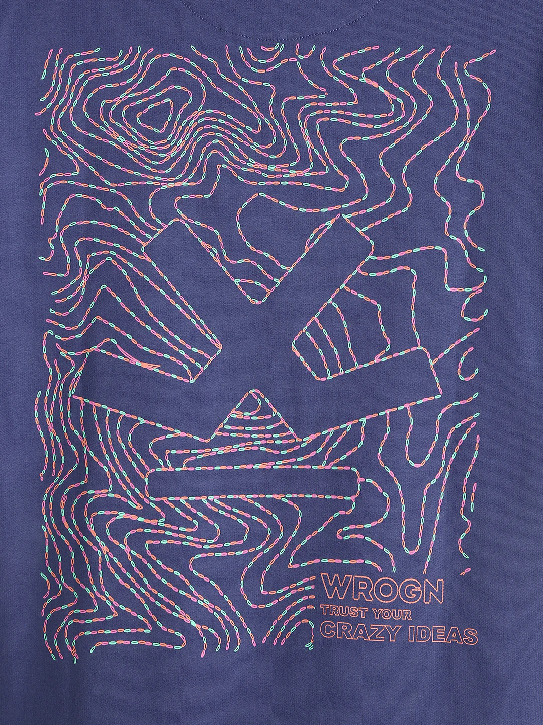 Logo Printed Oversized T-Shirt | Dark Blue - Image 5