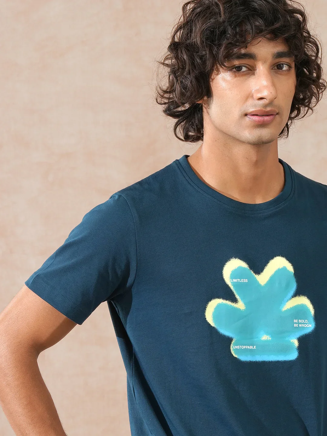 Logo Printed Slim Fit T-Shirt | Teal - Image 5