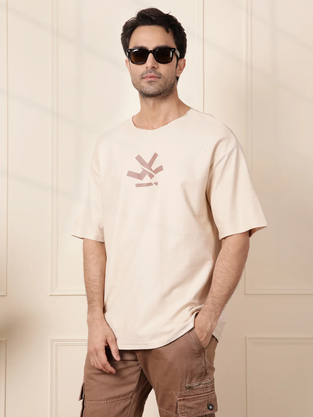Heavy GSM Raw Edge Collar T-Shirt - Image 2