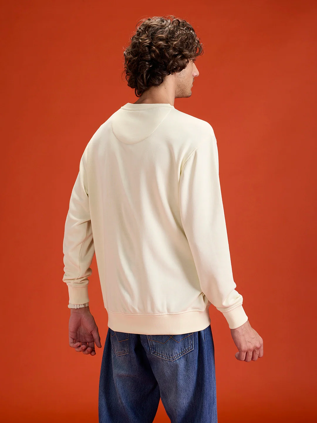 Looper Terry Comfort Fit T-Shirt With V-Insert Neck & Logo Branding | Yellow - Image 3