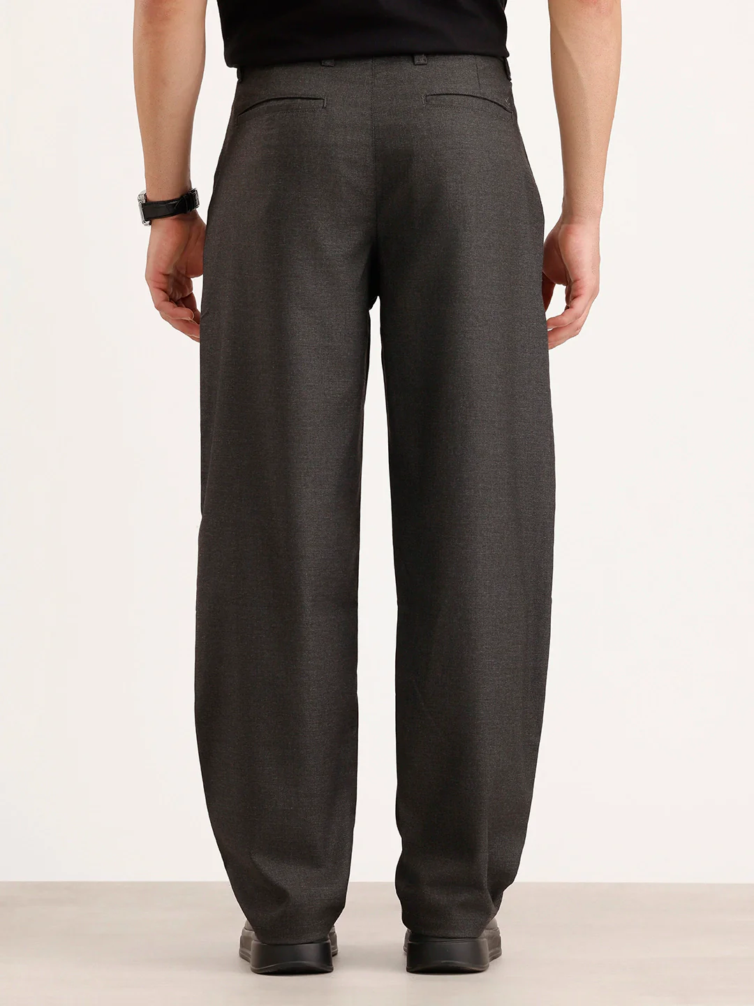 Loose Fit Pleated Trouser | Grey - Image 3