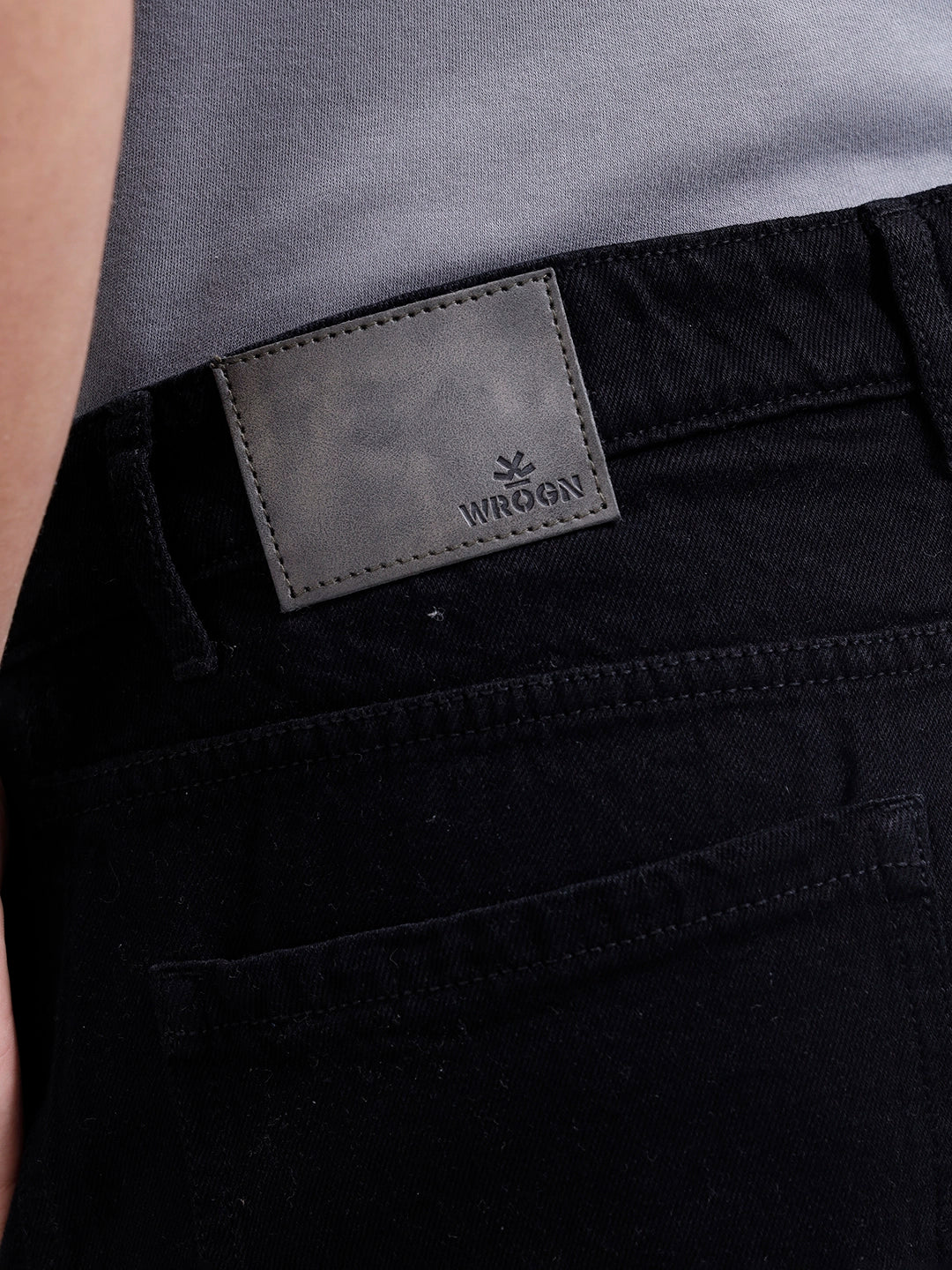 Loose Fit Workwear Trousers With Patch Pockets & Hammer Loop | Black - Image 5