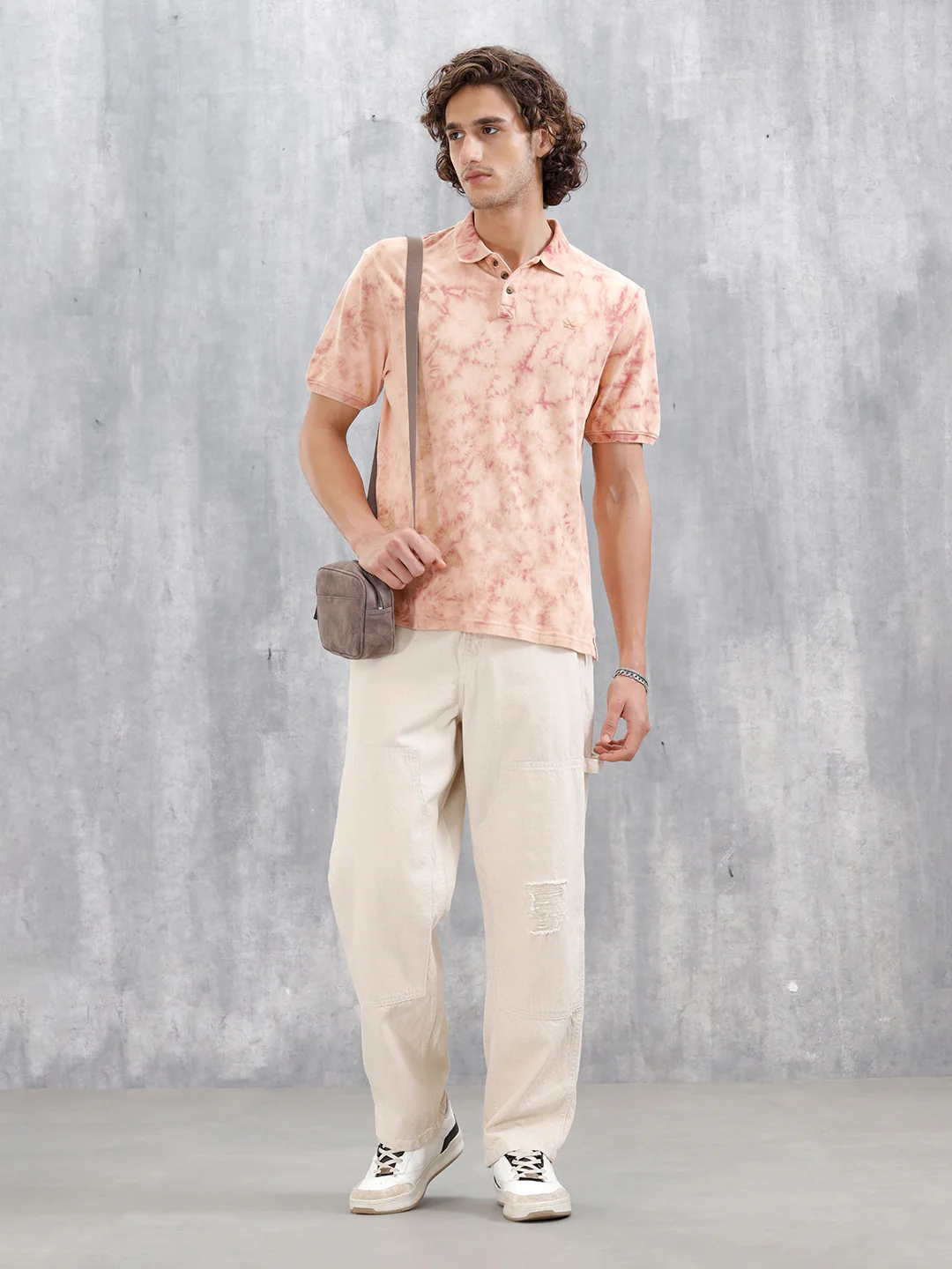 Marble Tie & Dye Comfort Fit T-Shirt | Maroon - Image 2