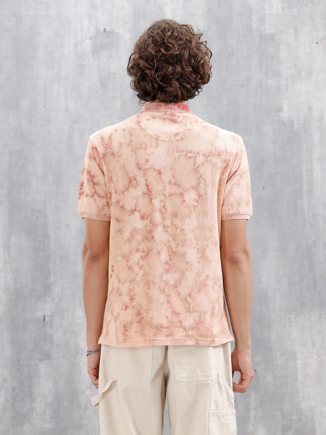 Marble Tie & Dye Comfort Fit T-Shirt | Maroon - Image 3