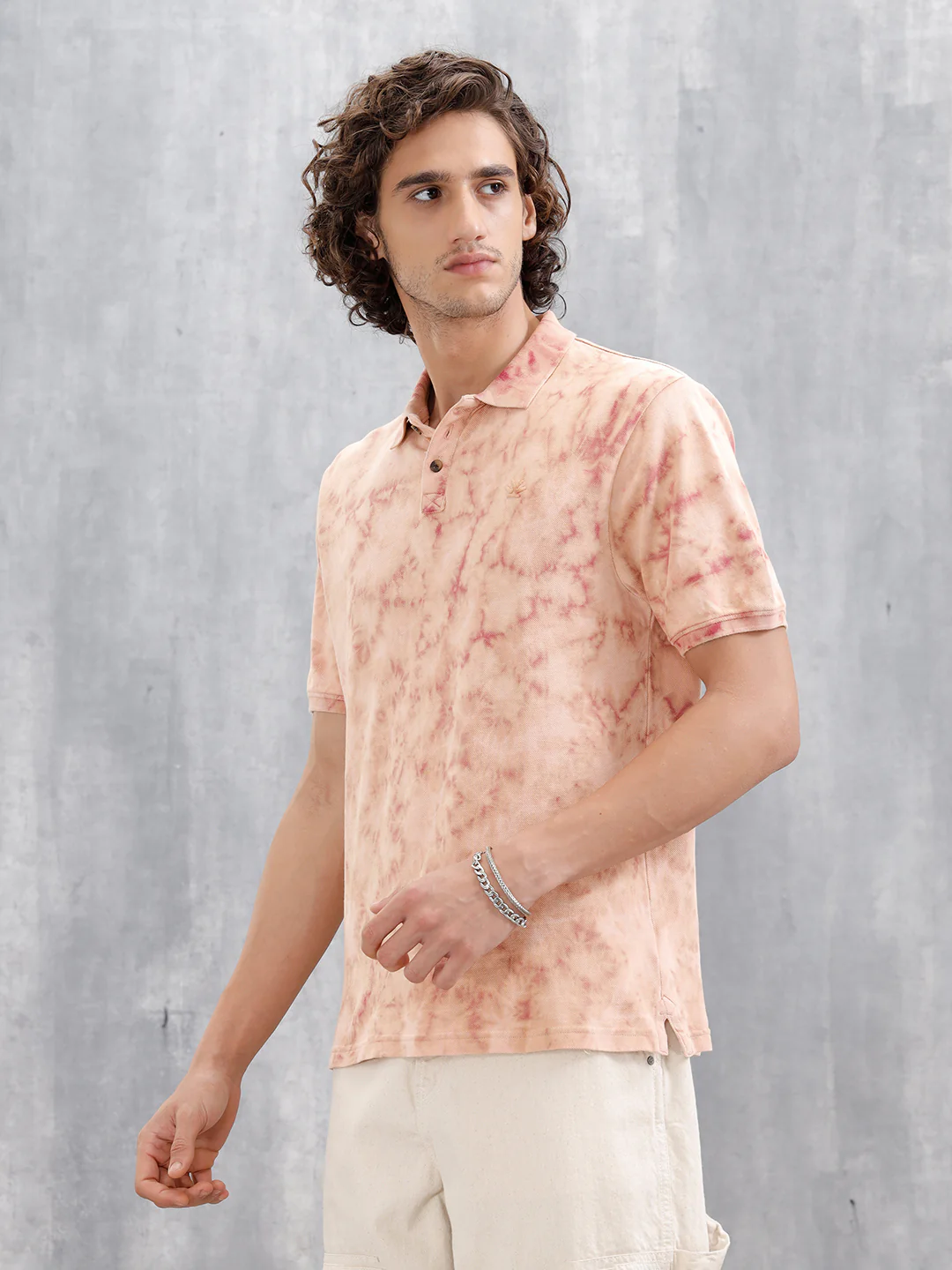 Marble Tie & Dye Comfort Fit T-Shirt | Maroon - Image 4