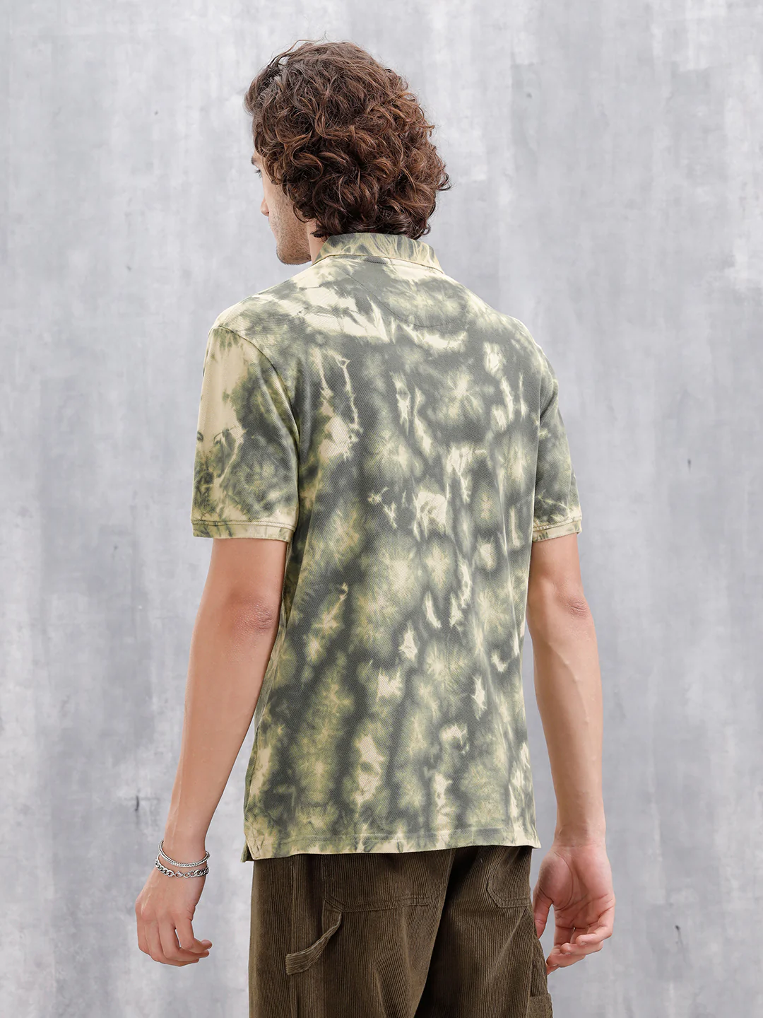 Marble Tie & Dye Comfort Fit T-Shirt | Olive - Image 5