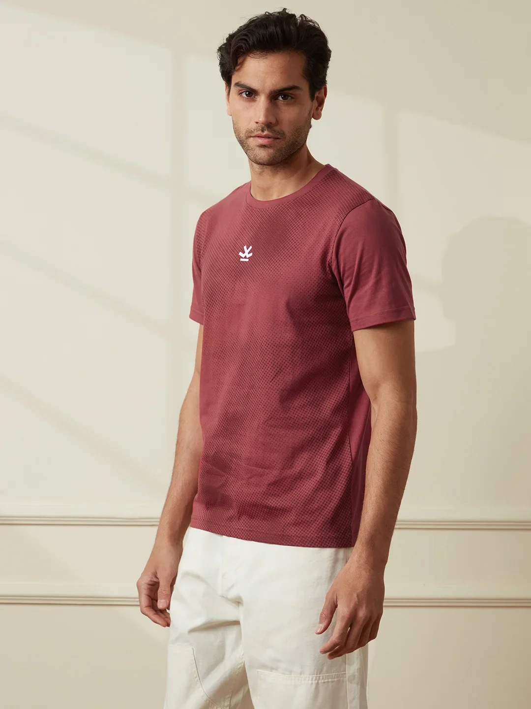 Maroon Panel Print T-Shirt - Image 5