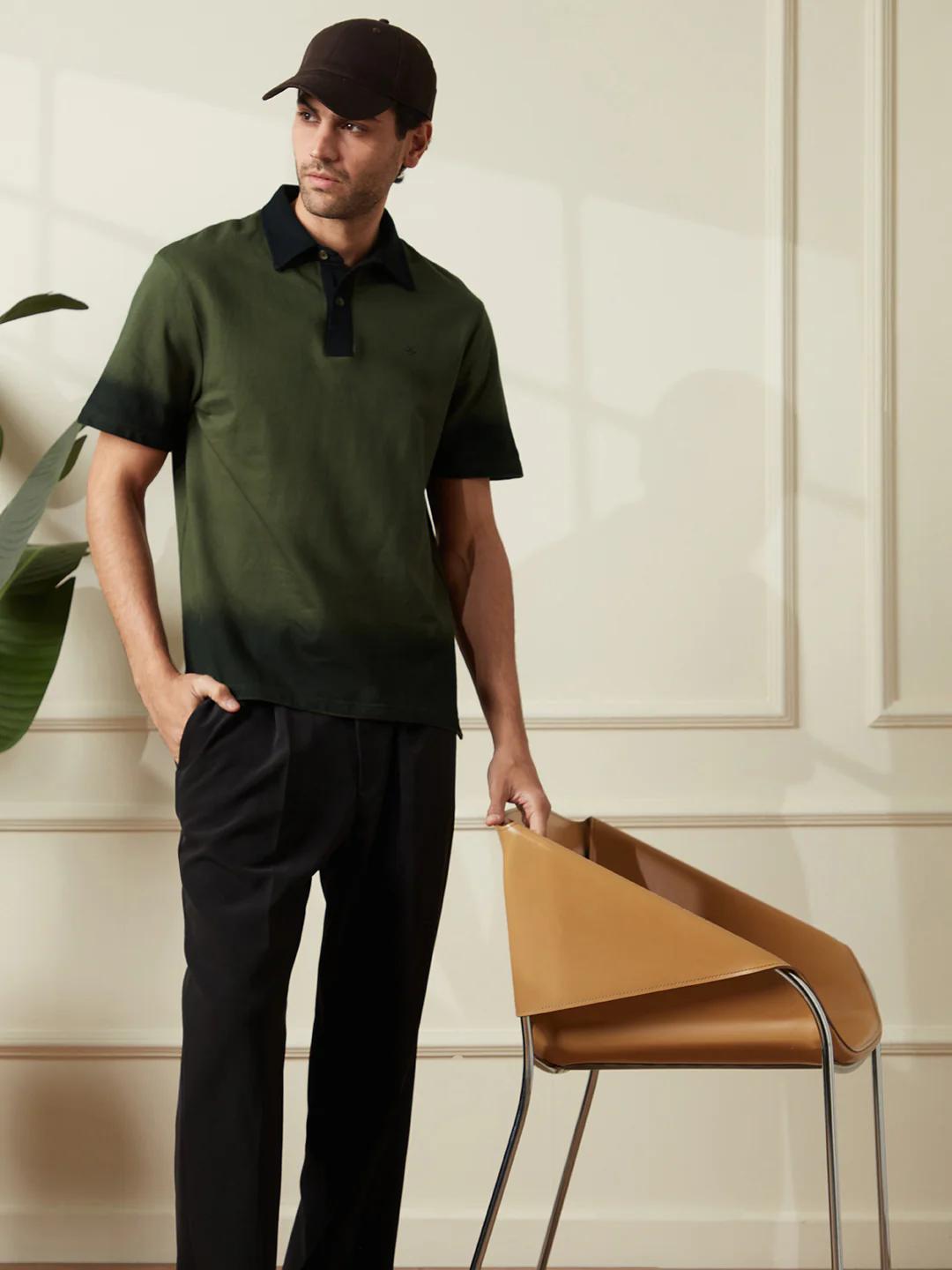 Heavy GSM Ombre Polo T-Shirt | Olive - Image 2