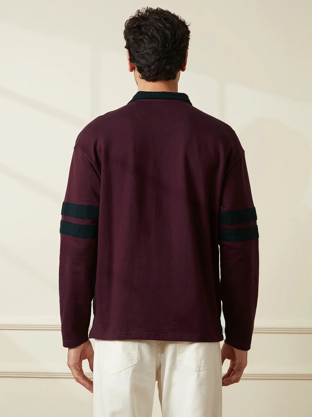 Heavy GSM Varsity Polo T-Shirt | Maroon - Image 3