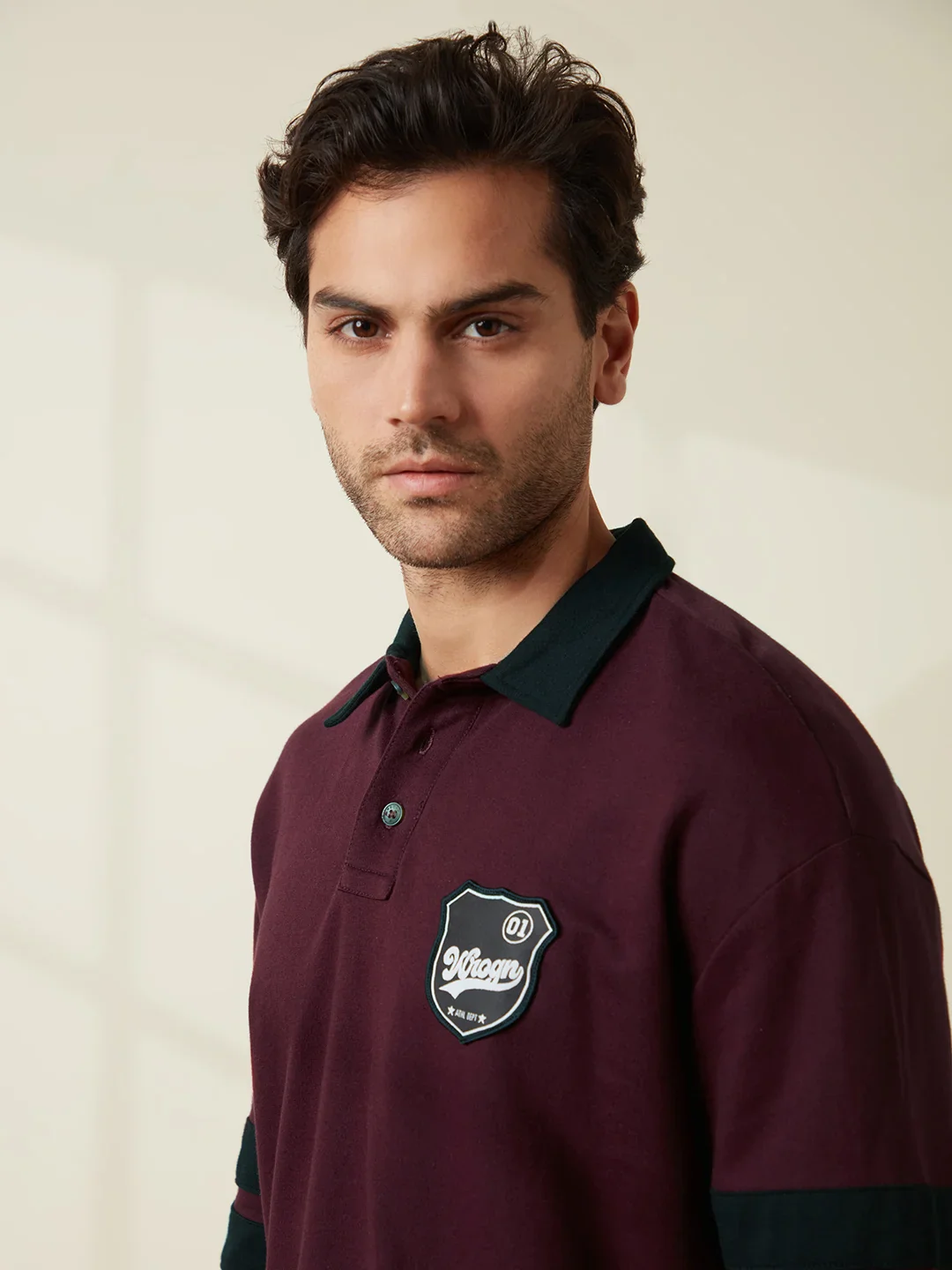 Heavy GSM Varsity Polo T-Shirt | Maroon - Image 6