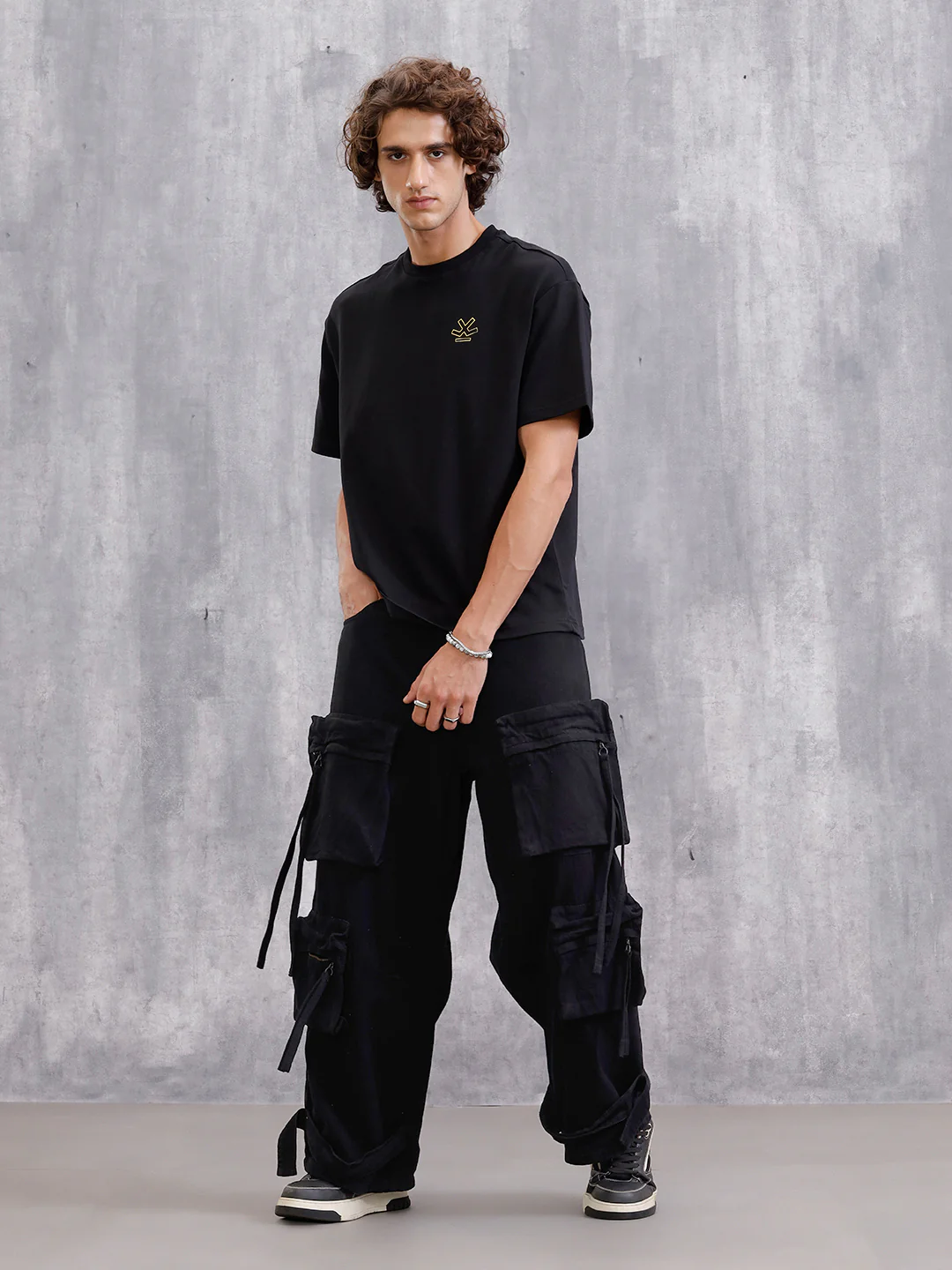 Masked Mischief Multicolour Back Print T-Shirt | Black - Image 3