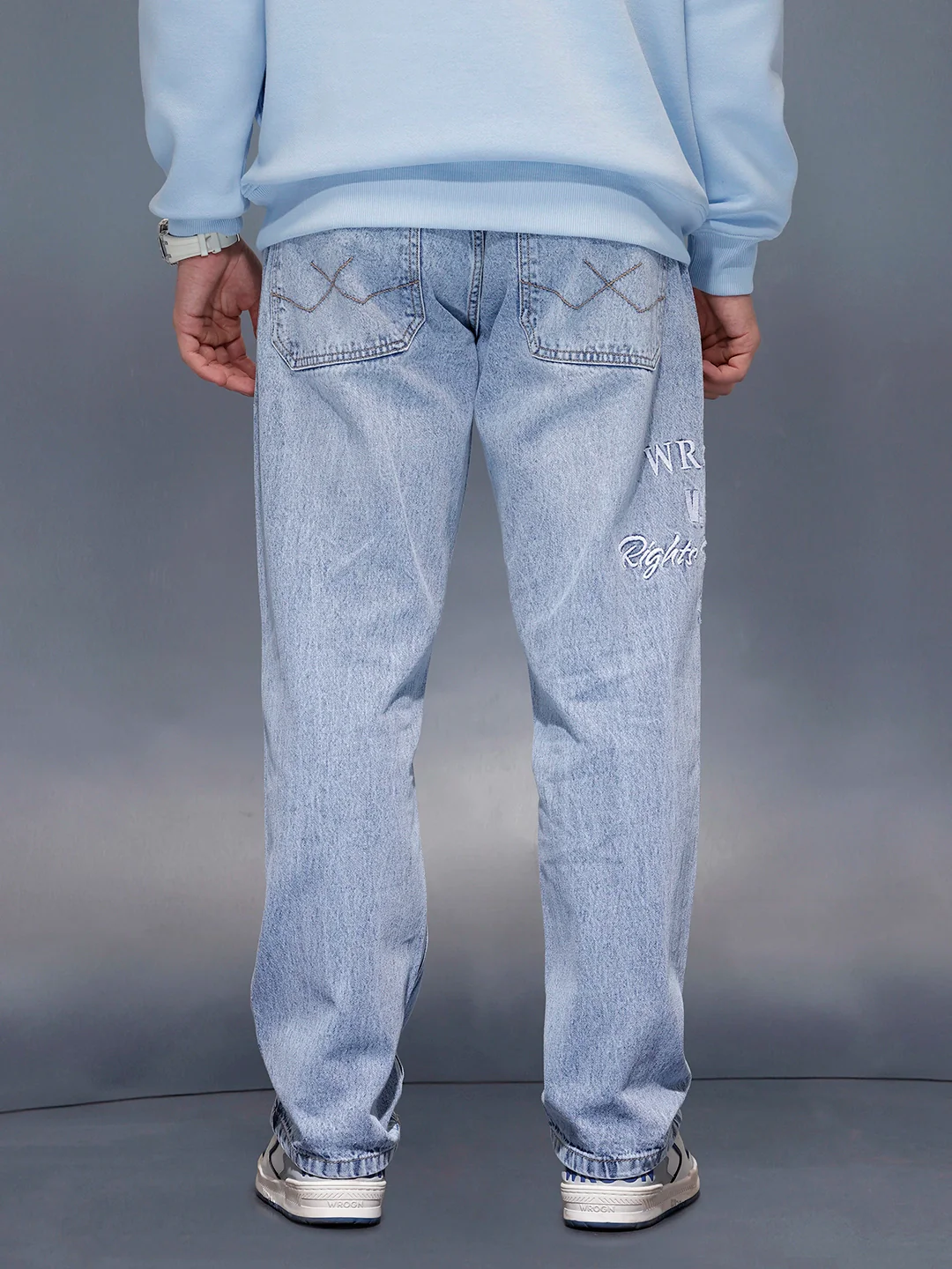 Men Casual Anti Fit Jeans With Tonal Embroidery | Super Stone - Image 3