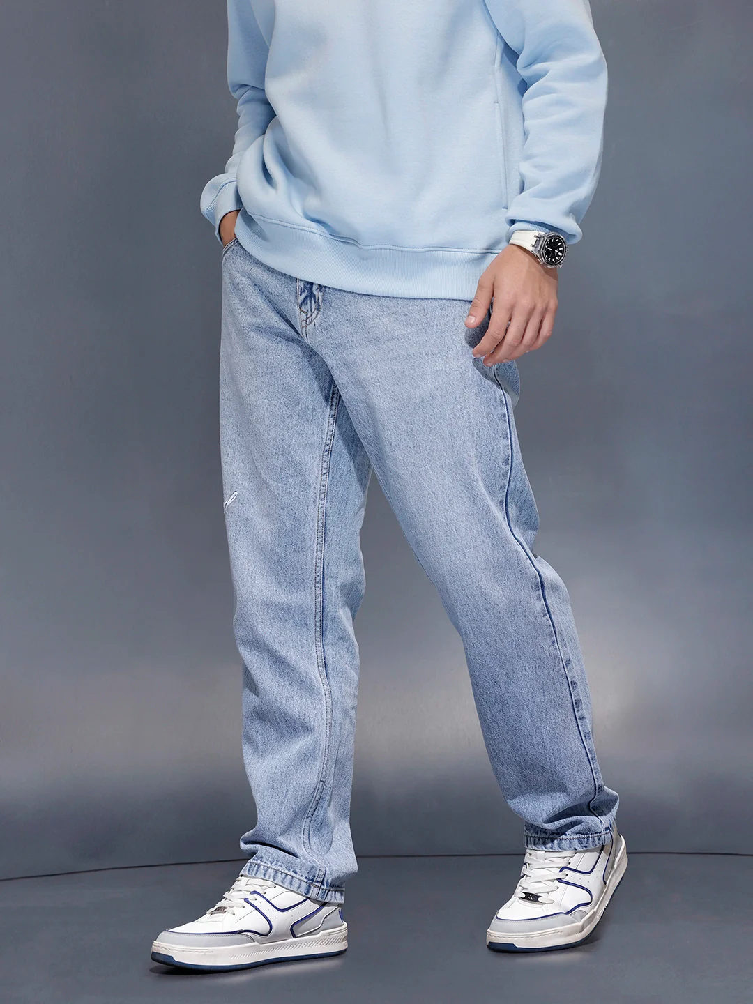 Men Casual Anti Fit Jeans With Tonal Embroidery | Super Stone - Image 4