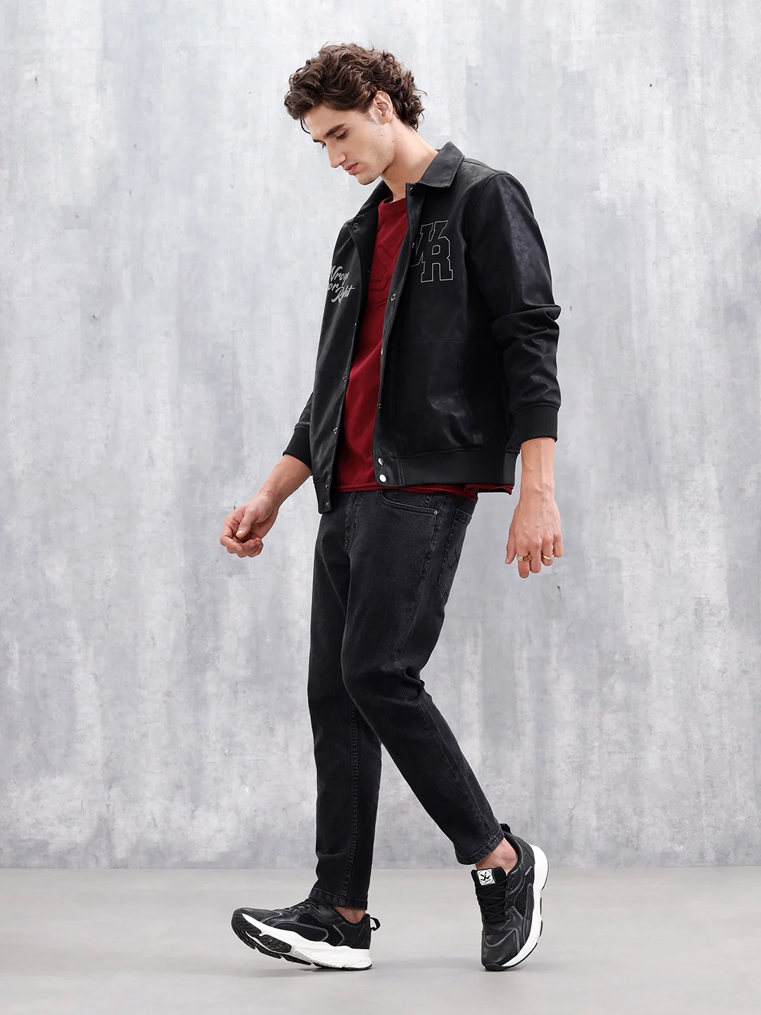 Men Casual Skinny Crop Jeans | Black - Image 2