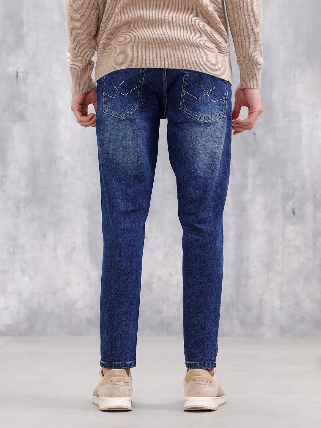 Men Casual Skinny Crop Jeans | Dark Stone - Image 3