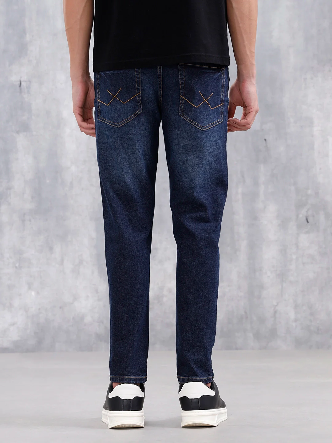 Men Casual Skinny Crop Jeans | Dark Stone - Image 3