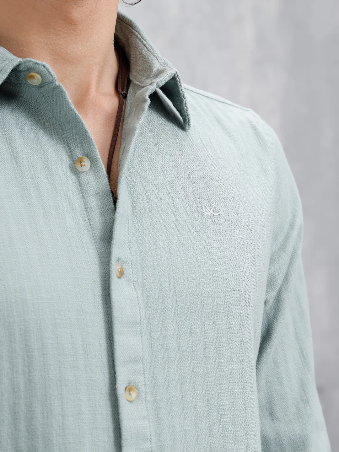 Men Casual Slim Fit Shirt | Green - Image 5
