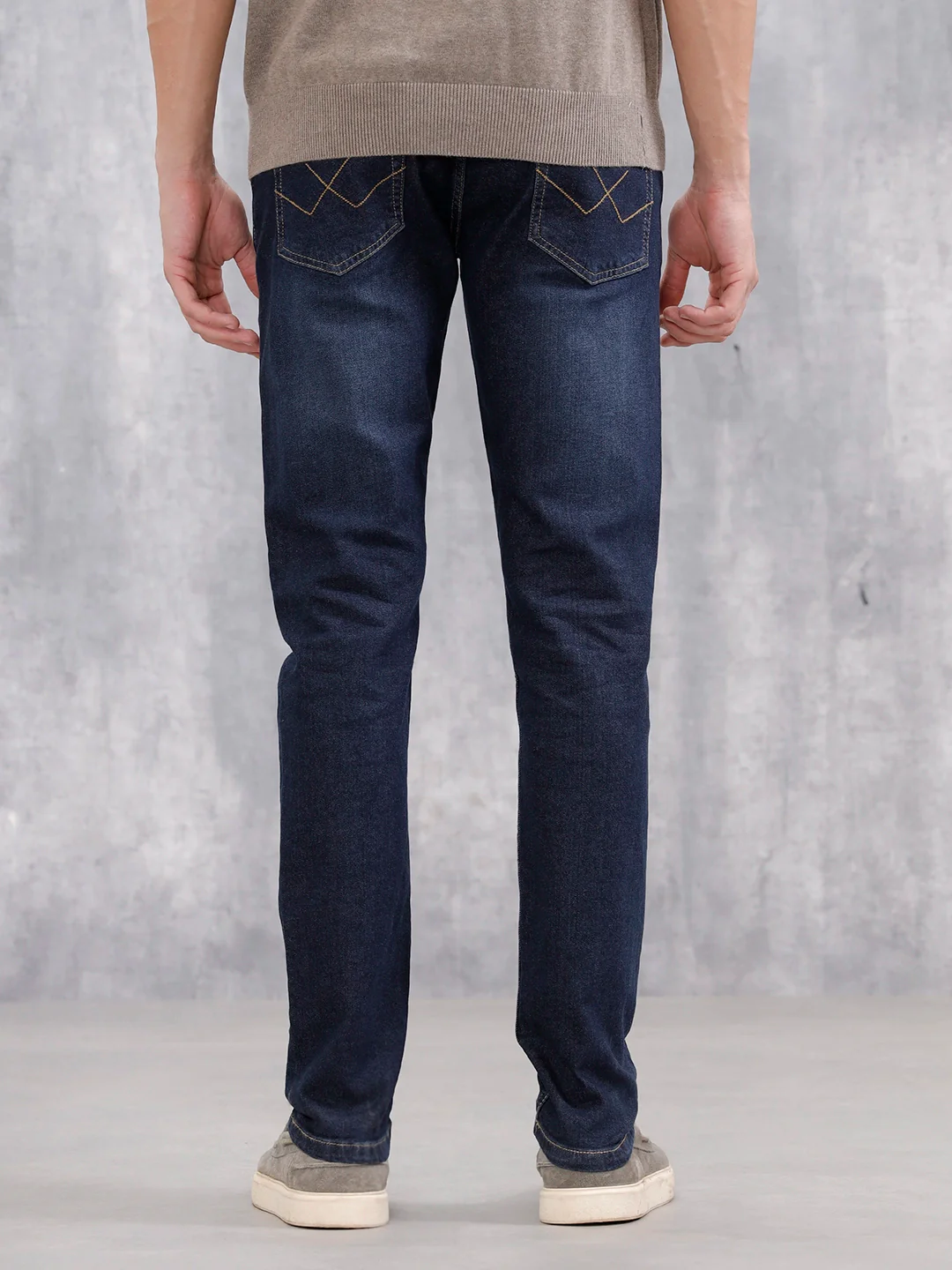 Men Casual Slim Tapered Fit Jeans | Med Stone - Image 3