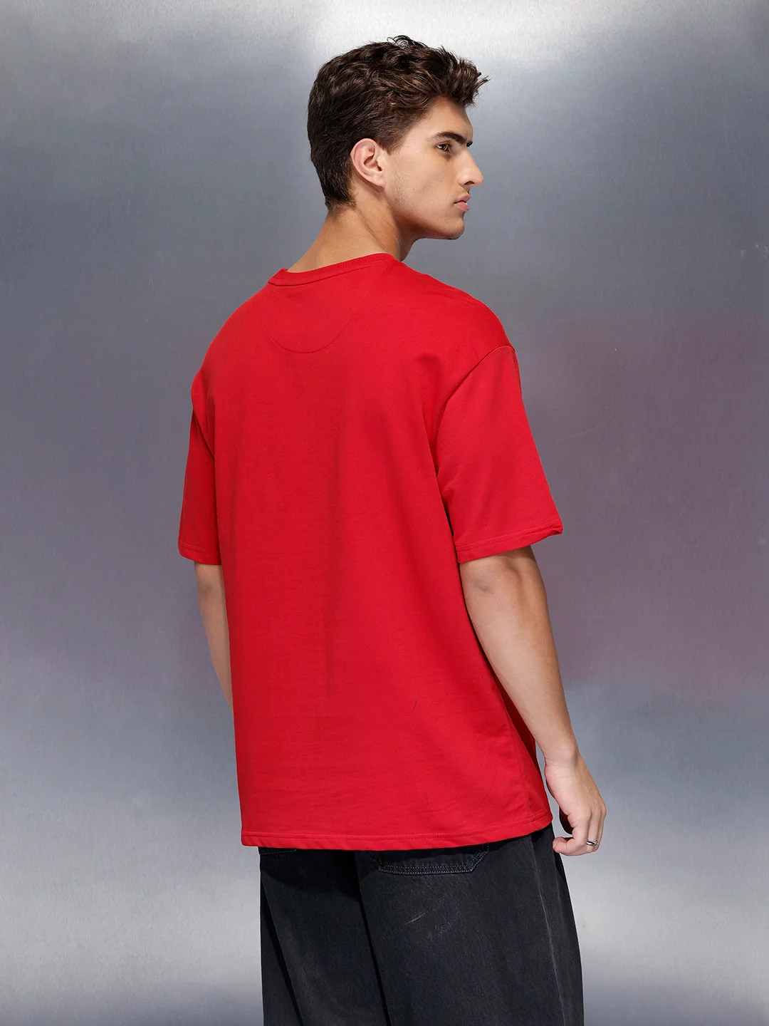 Men’s bold print oversize t-shirt | Red - Image 3