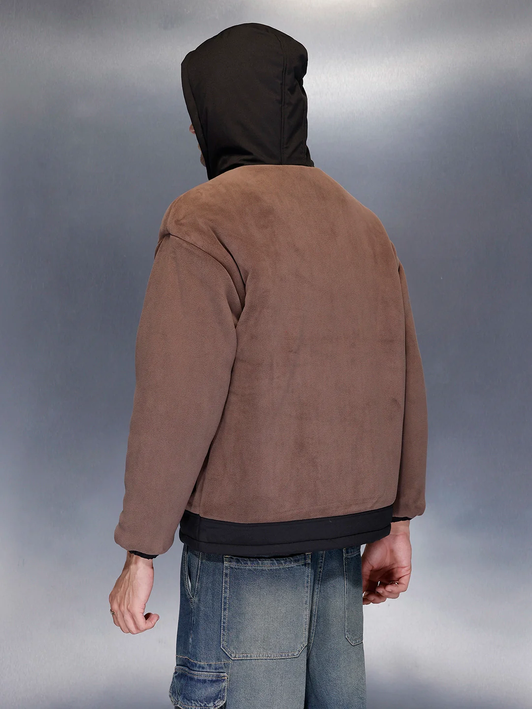 Men’s brown and black paneled jacket | Brown - Image 2
