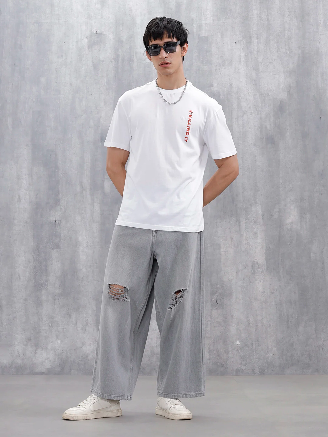 Men’s Casual Oversized Fit Graphic T-Shirt | Brown - Image 2