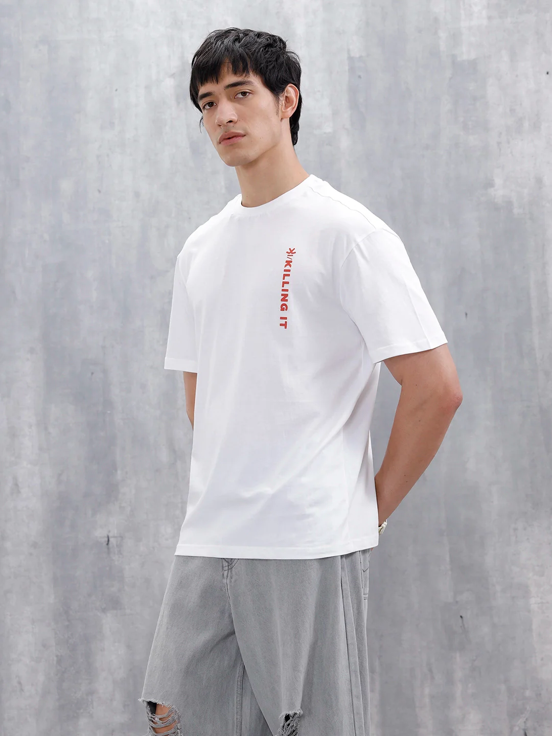 Men’s Casual Oversized Fit Graphic T-Shirt | Brown - Image 4
