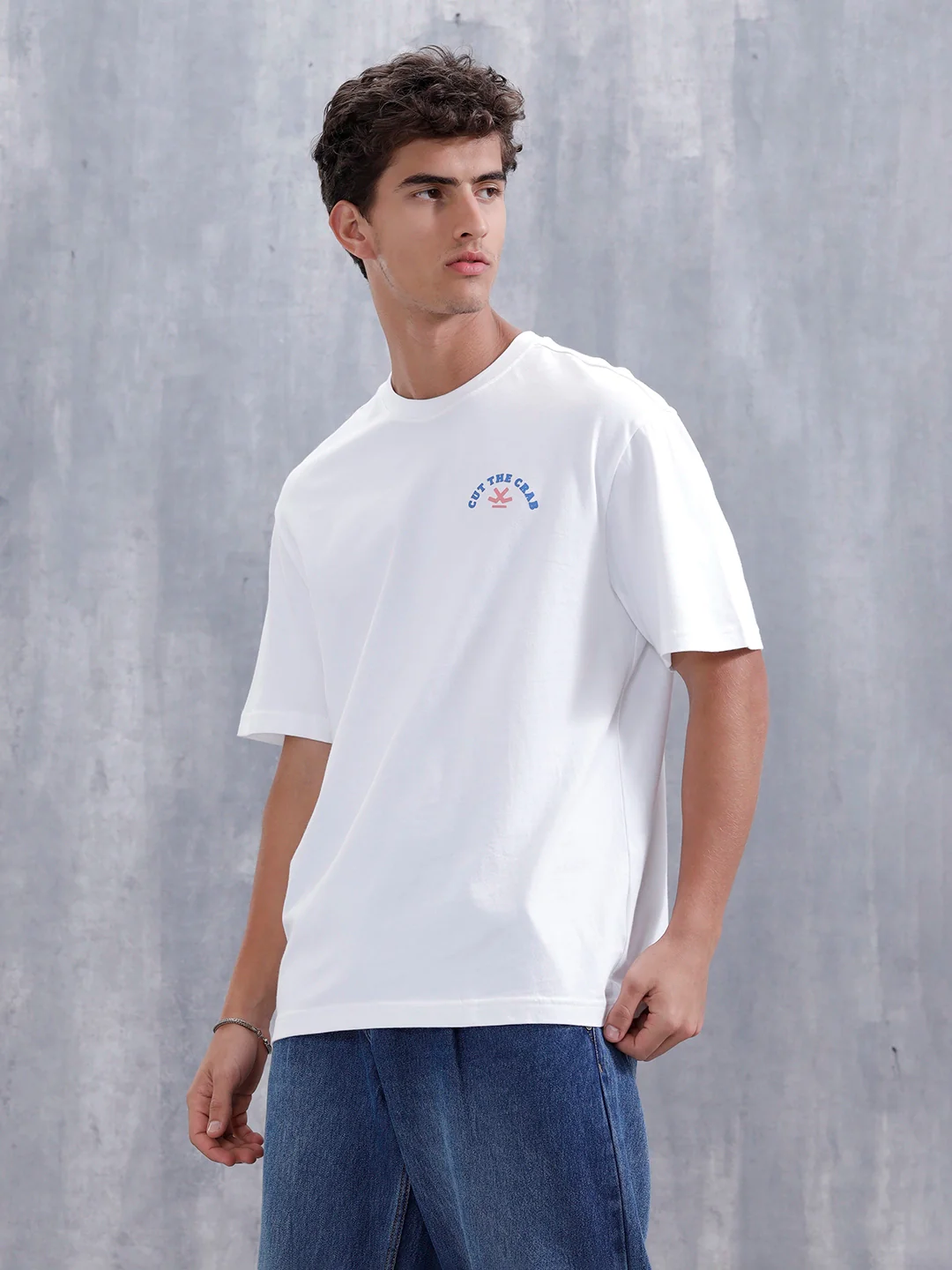 Men’s Casual Oversized Fit Graphic T-Shirt | White - Image 4