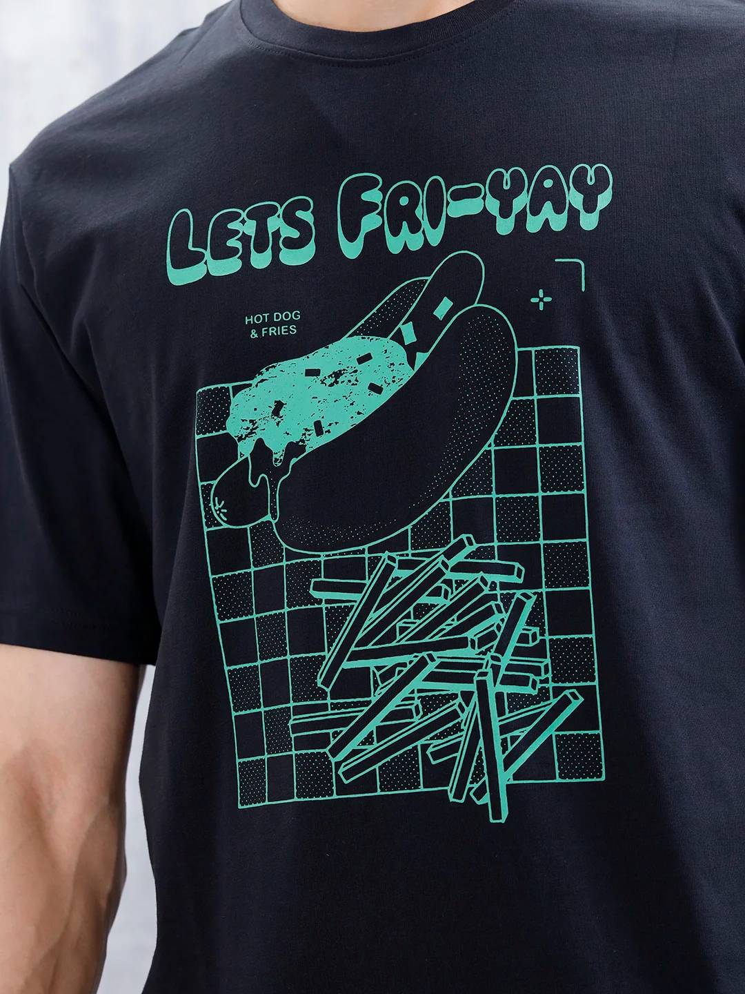 Men’S Casual Regular Fit Graphic Tshirt | Black - Image 5