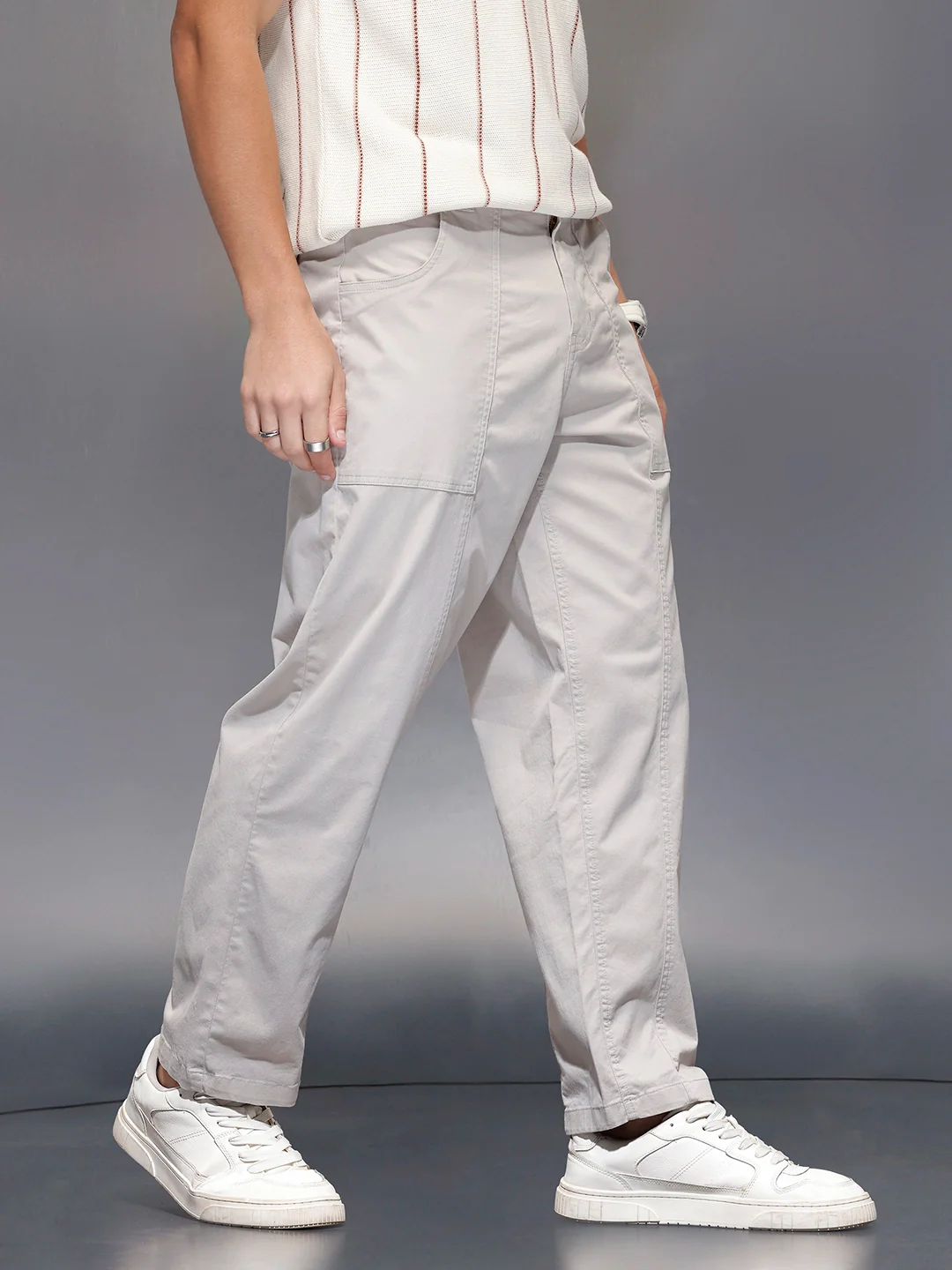 Men’s casual loose fit trouser | Grey - Image 4