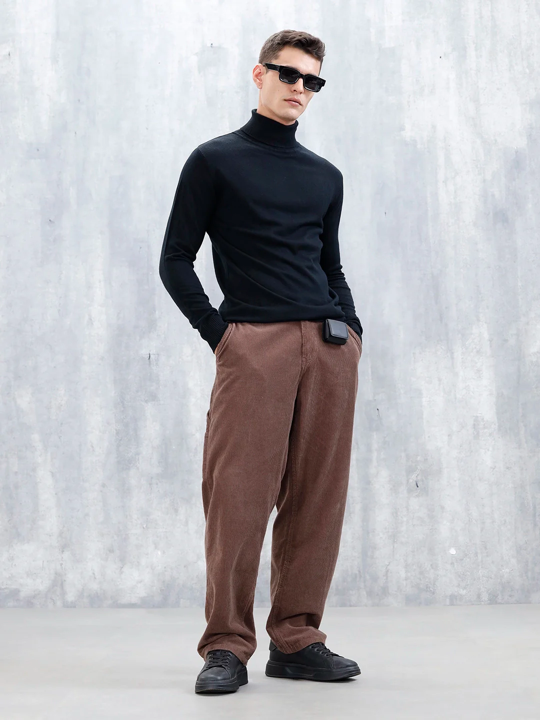 Men’s Casual Turtle Neck Sweater | Black - Image 2