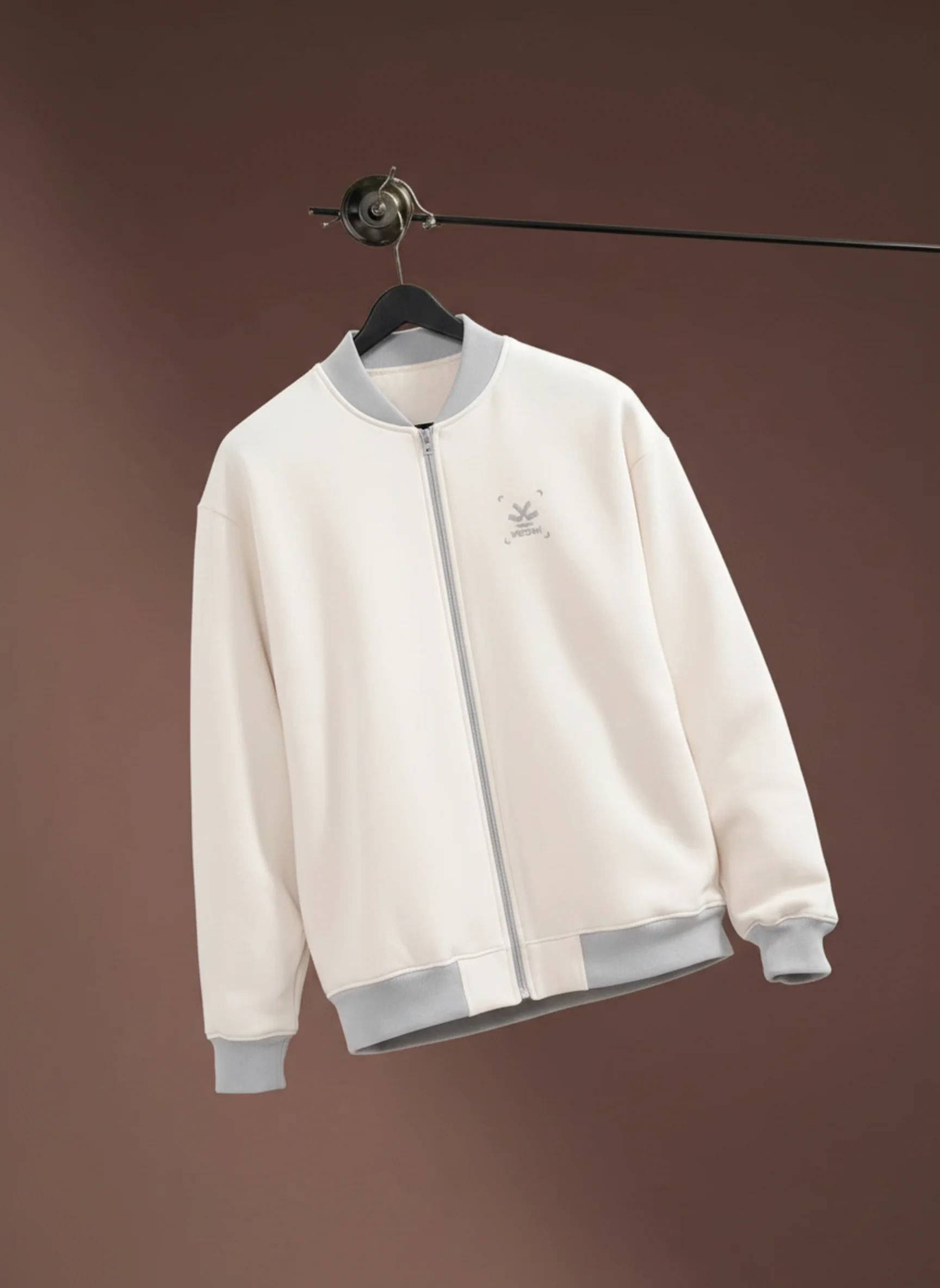 Men's Casual Zip-Up Jacket With Contrast Trim | Tapioca - Image 2