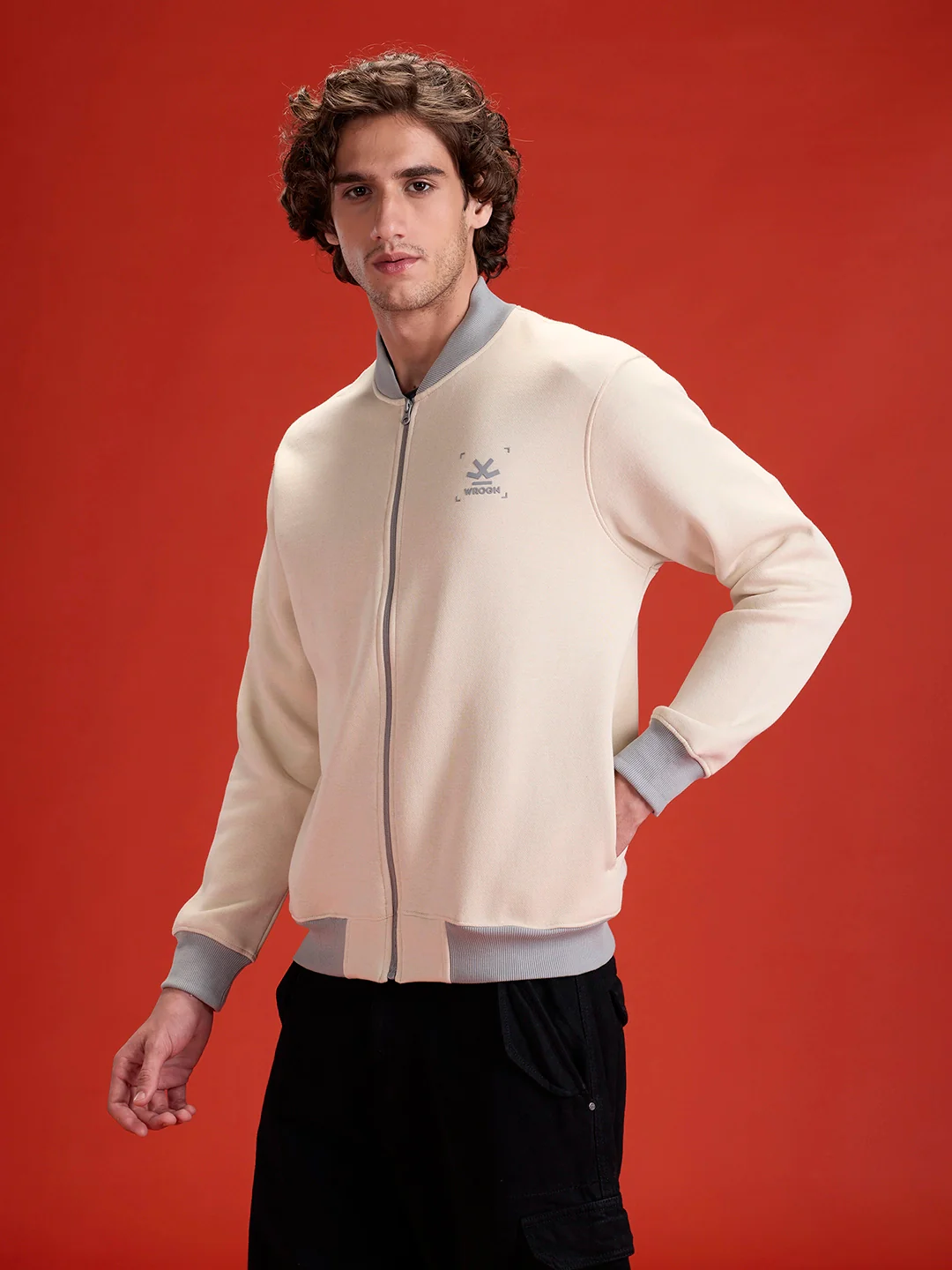 Men's Casual Zip-Up Jacket With Contrast Trim | Tapioca - Image 7
