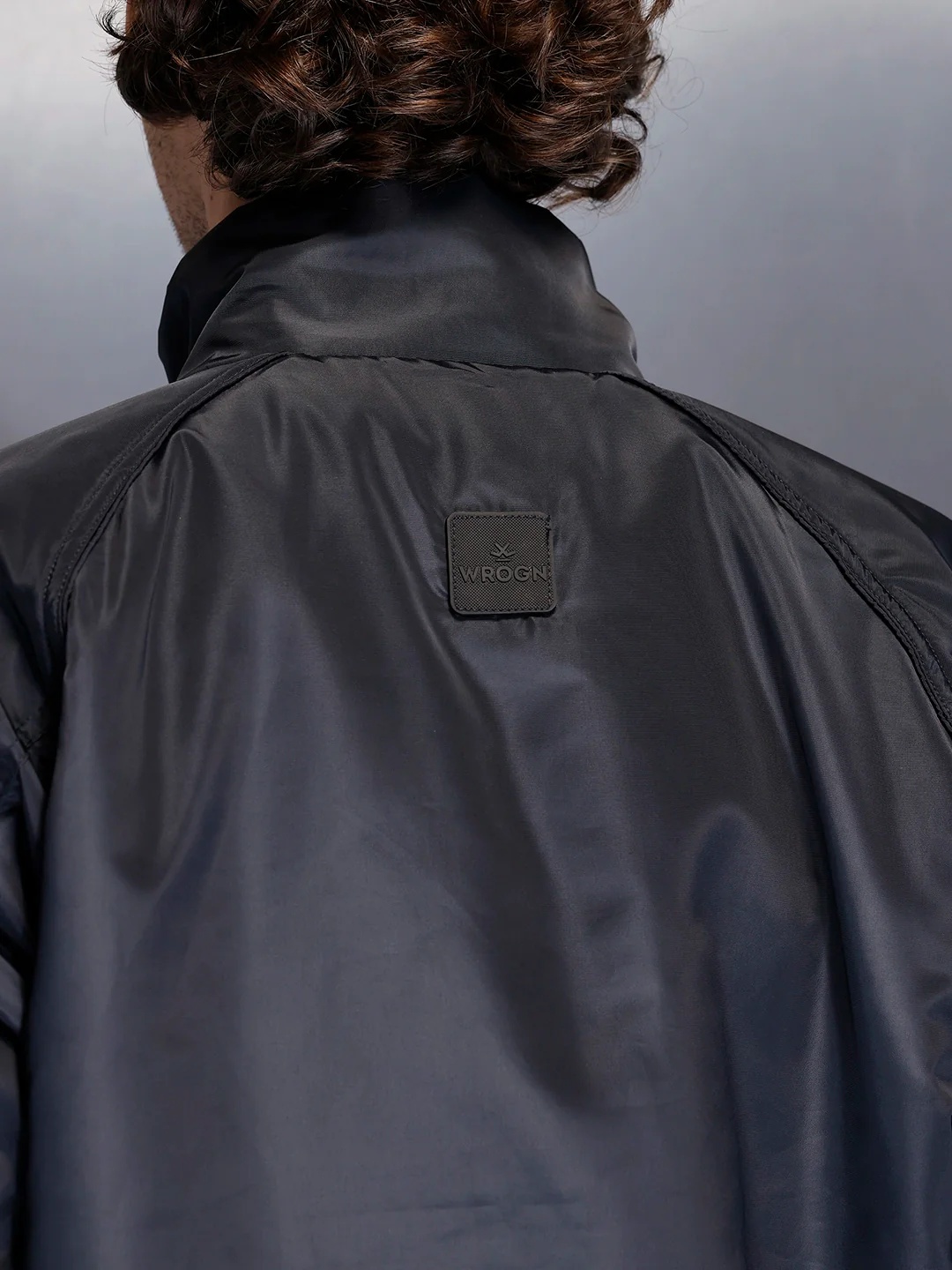 Men’s classic navy high-neck bomber | Navy Blue - Image 4