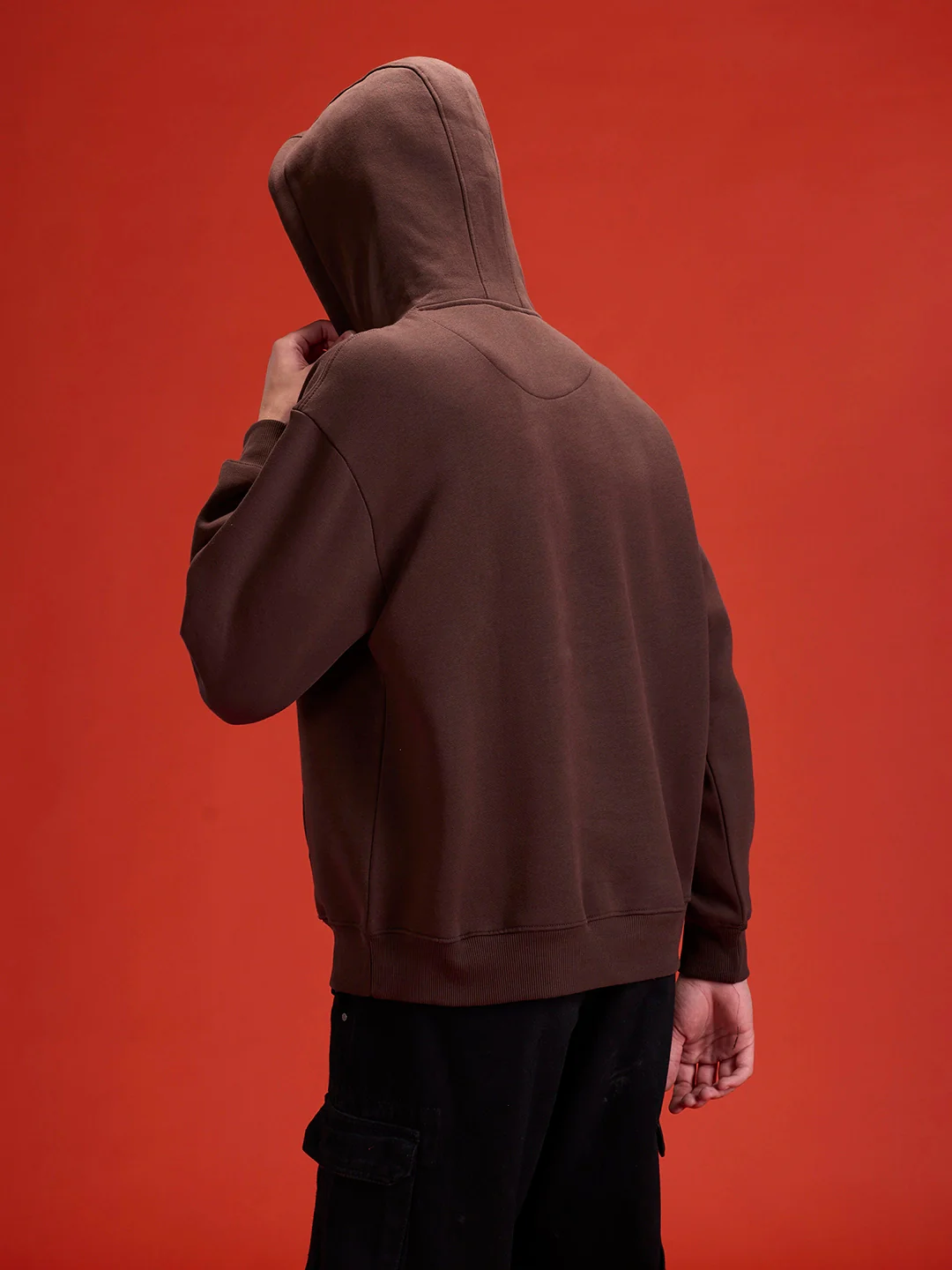 Men’s minimal graphic hooded sweatshirt | Java - Image 2